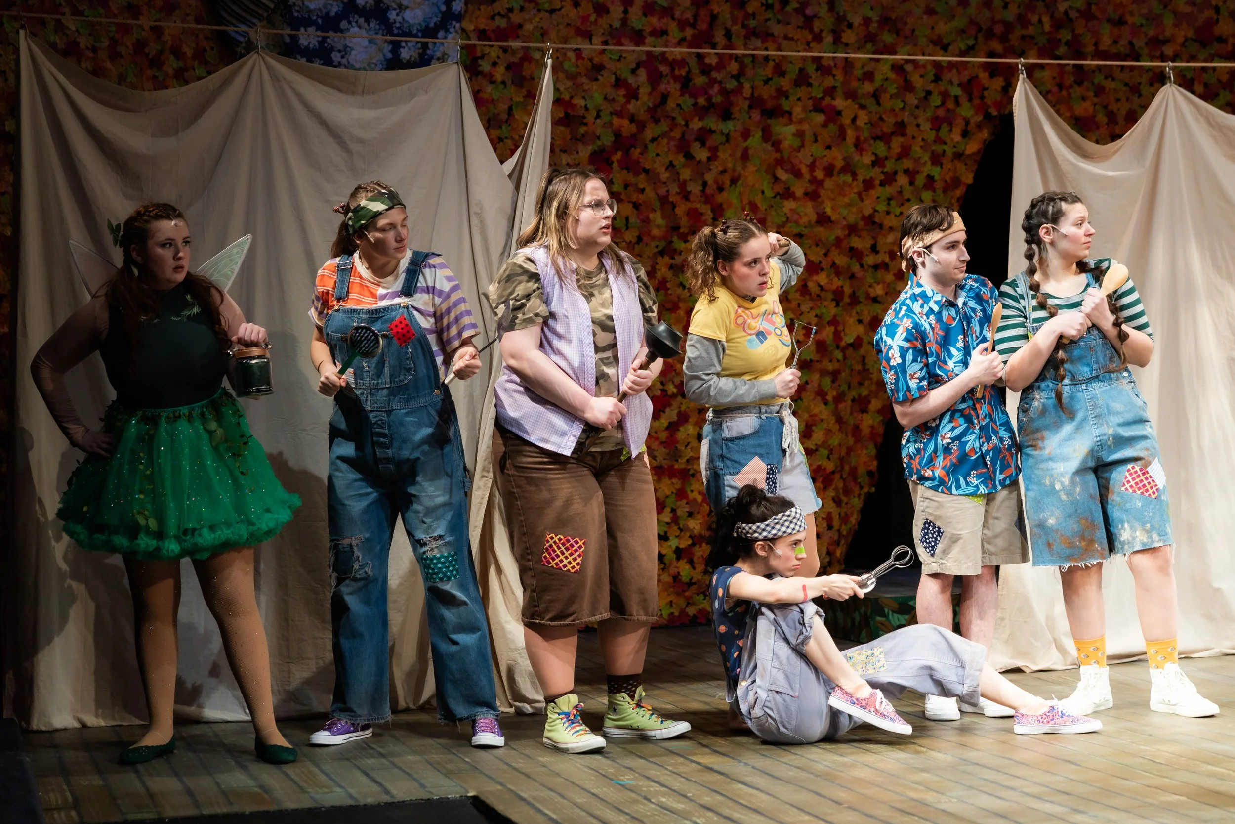 Cait Kaiser as Tinker Bell, Theresa Cleary as Nibs, Grace Curry as Tootles, Liv Mills as Curly, Mariana Marcel as Slightly, Tommy DeVito as Twin 2, and Ally Agnellino as Twin 1