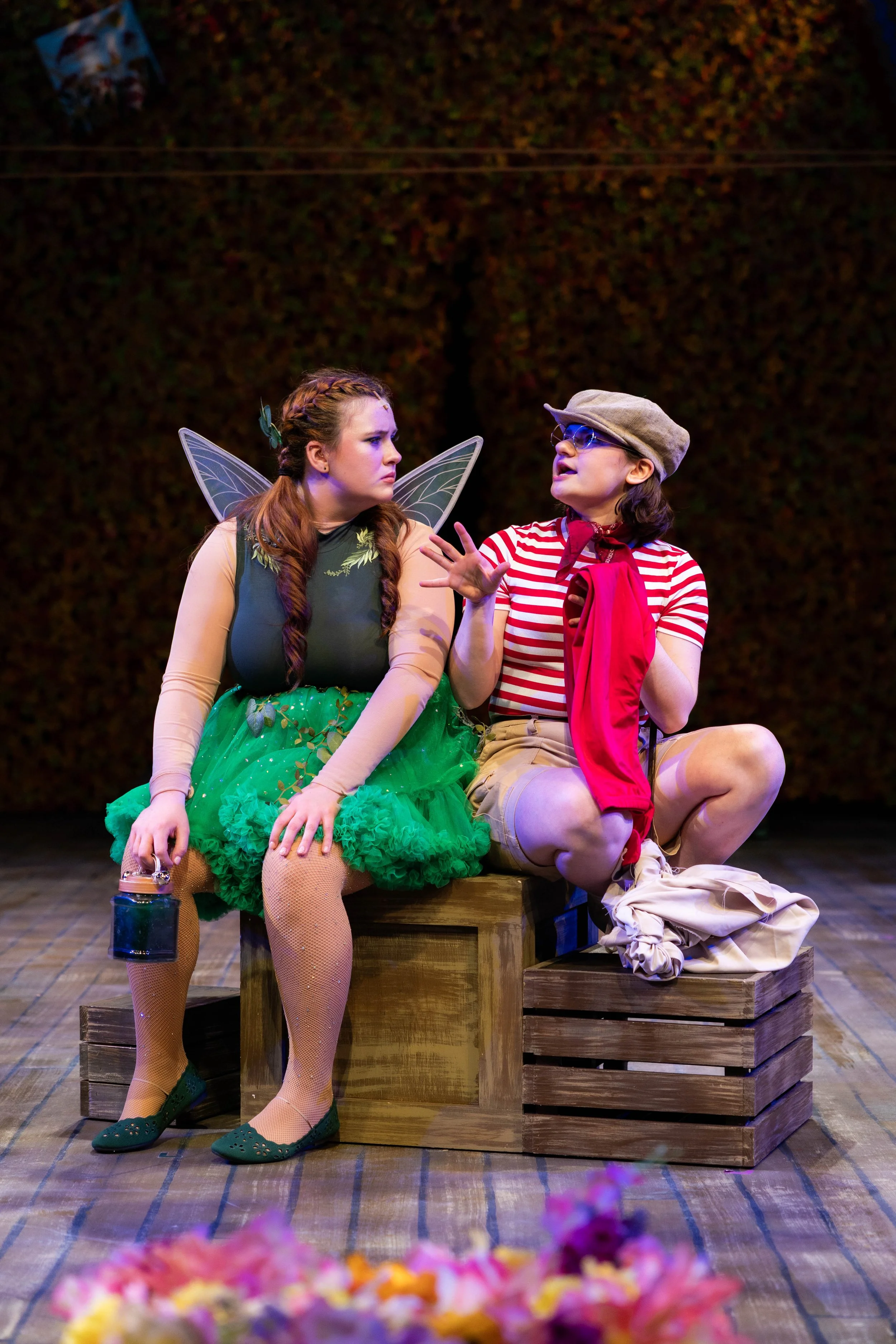 Cait Kaiser as Tinker Bell and Isabella Marin as Mr Smee