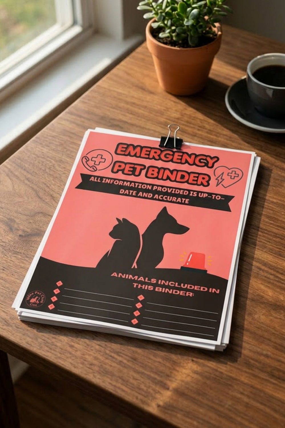 Emergency Pet Binder