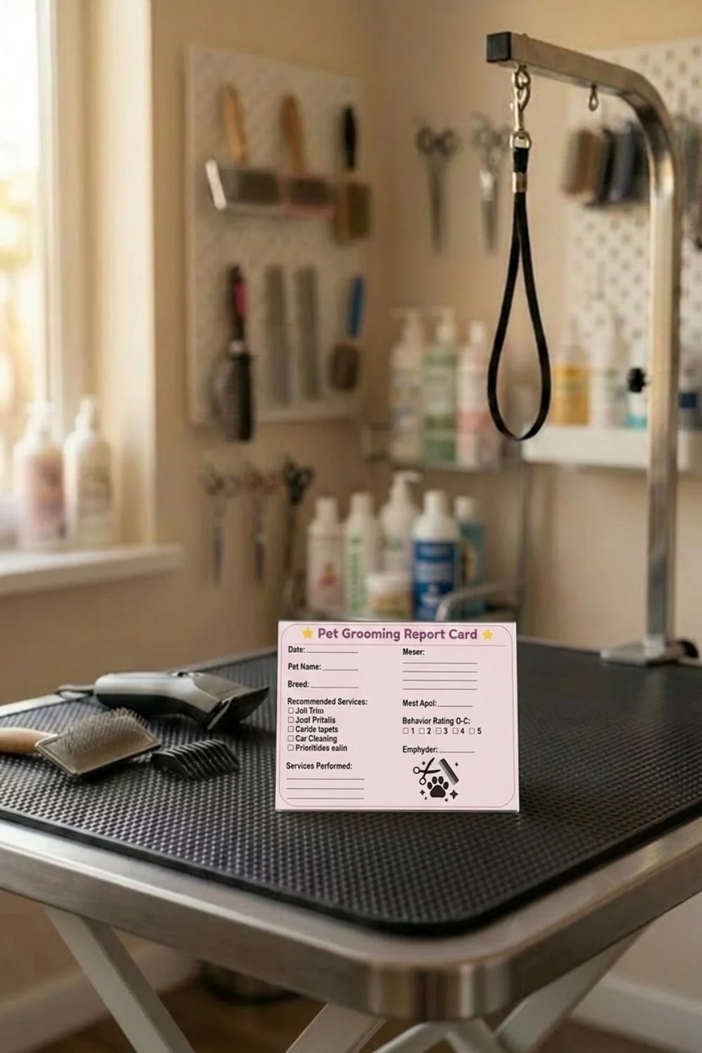 Pet Grooming Report Card for small business