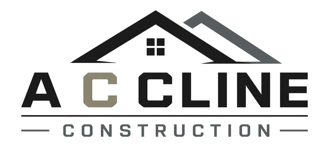 Logo for A Ccline Construction featuring stylized black and gray rooftops and the company name with the words 'A Ccline' and 'Construction' underneath.