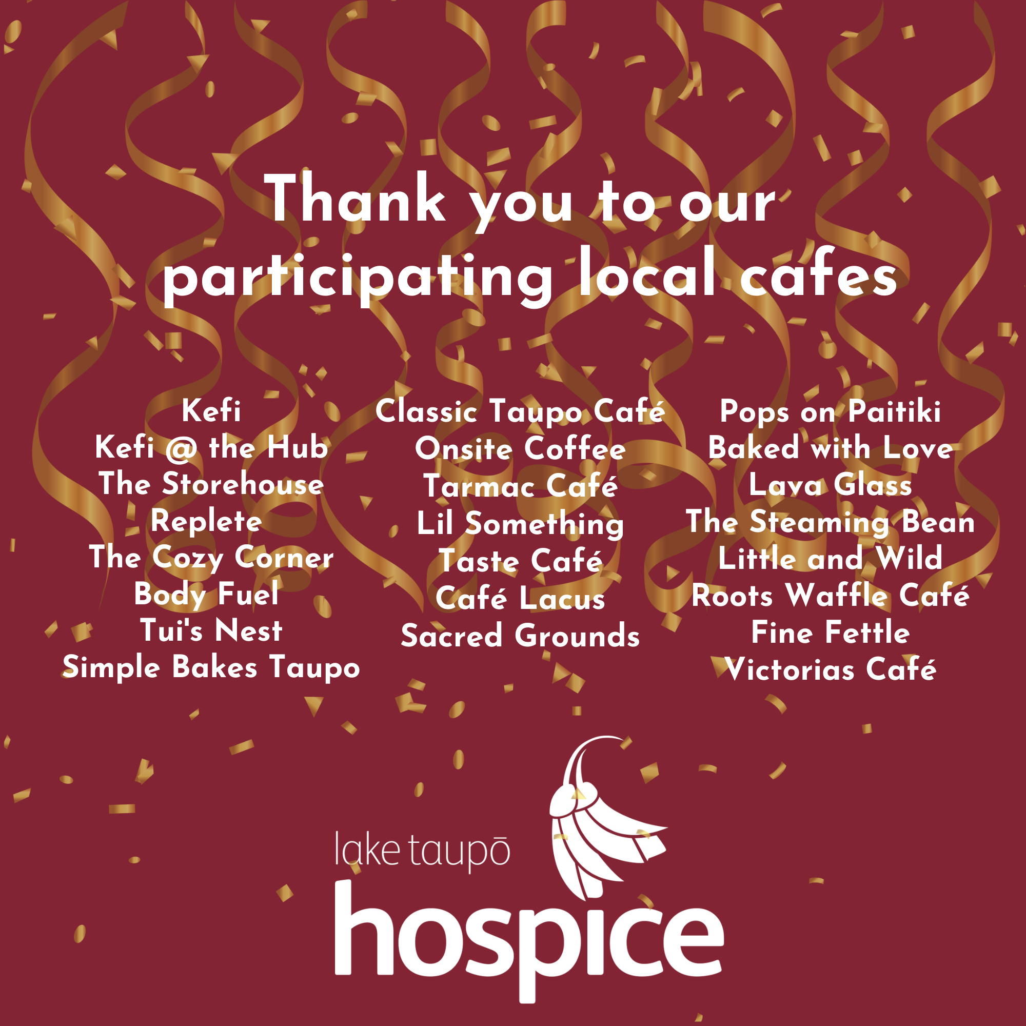 Thank you to our participating cafes