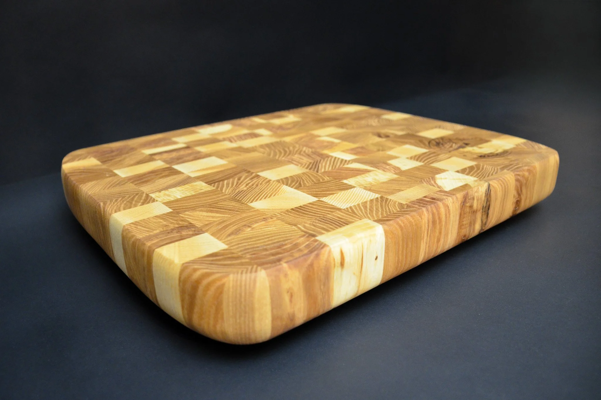 White Ash End Grain Cutting Board - Rounded