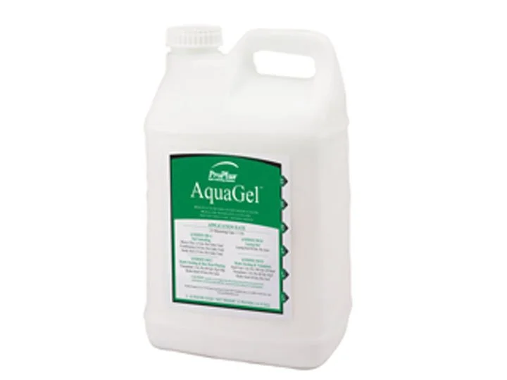 A white plastic jug of AquaGel disinfectant cleaner with a green label.