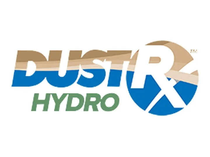 Logo for DUSTR Hydro featuring stylized text and a circular graphic element.