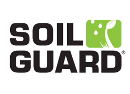 Soil Guard logo with a green square containing a leaf and water drops.