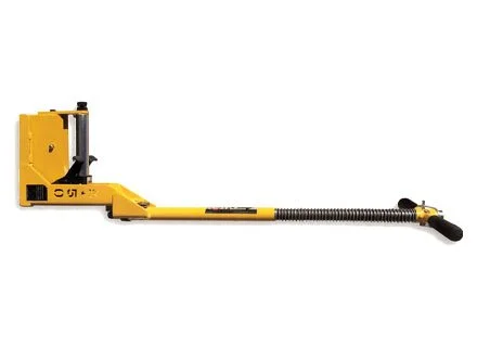 A yellow and black pipe locator device with a long extendable pole.