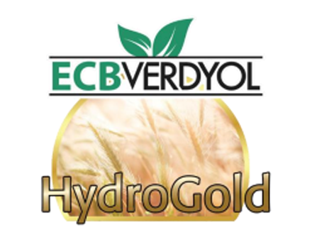 Logo for ECB Verdyol HydroGold with a leaf design at the top.