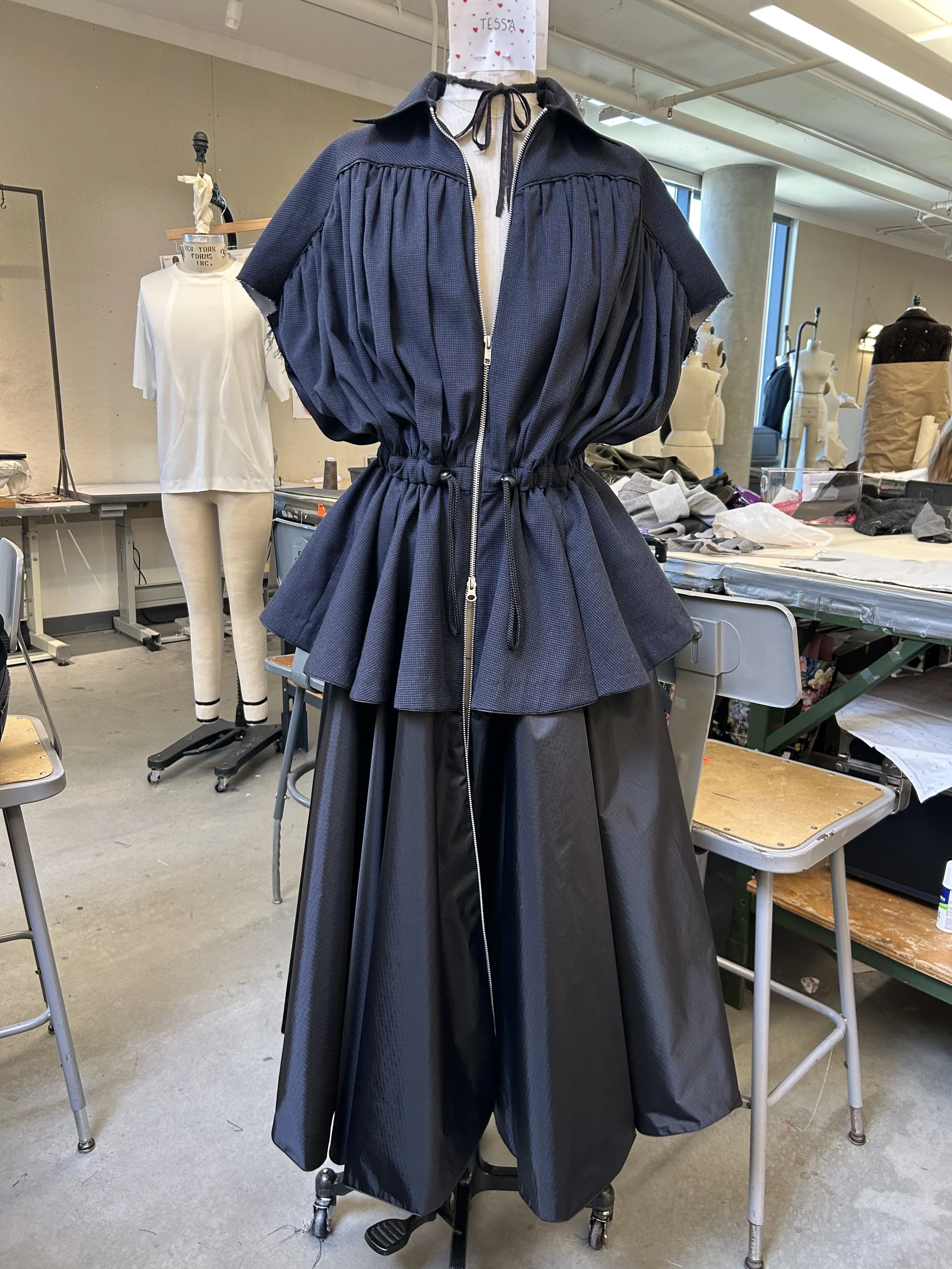 In-progress shot of final garment with changes made according to mentors.