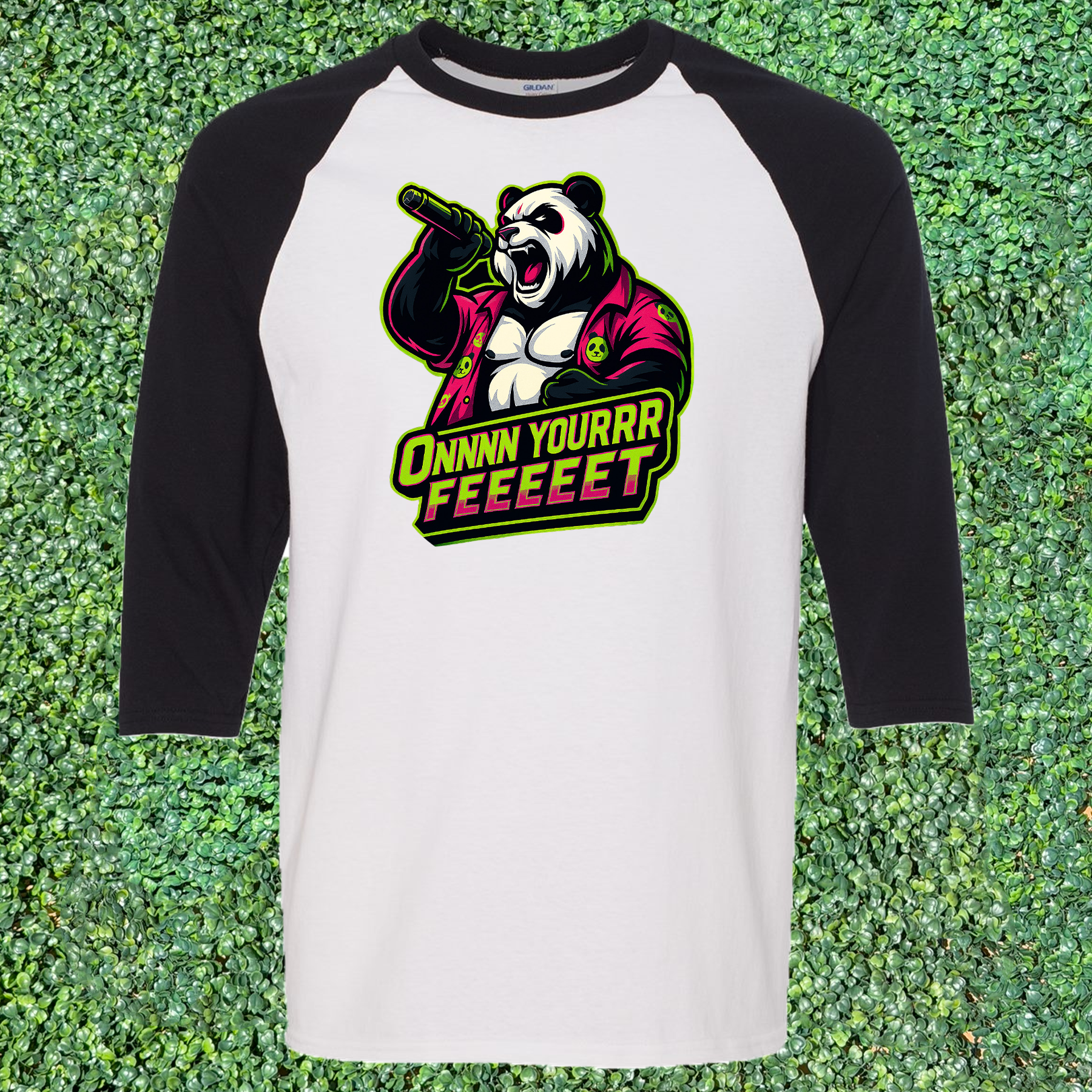 On Your Feet 3/4 Raglan T-Shirt - White/Black
