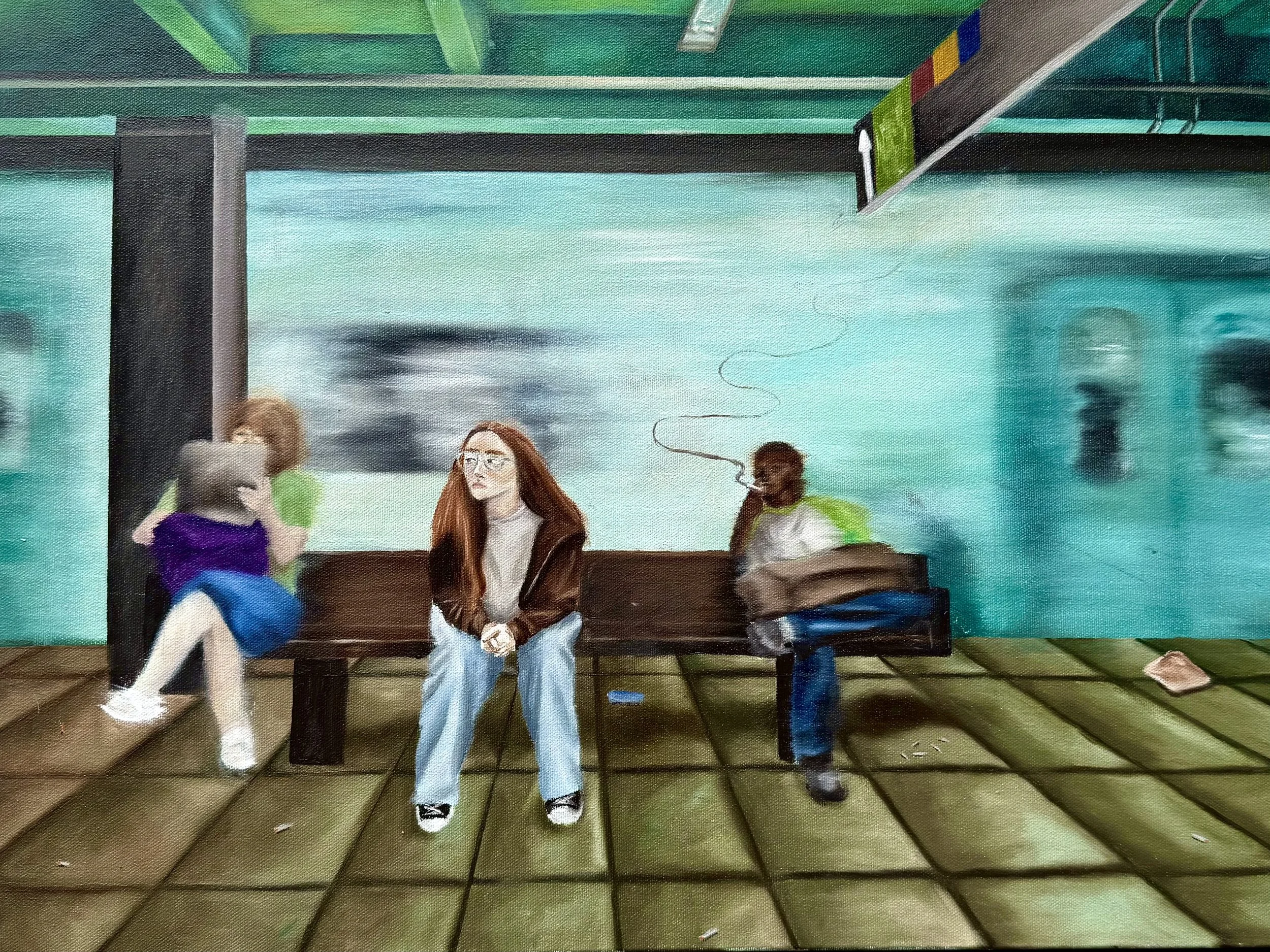 “2,225 Days”, 2025, oil on canvas, 18x24 in.