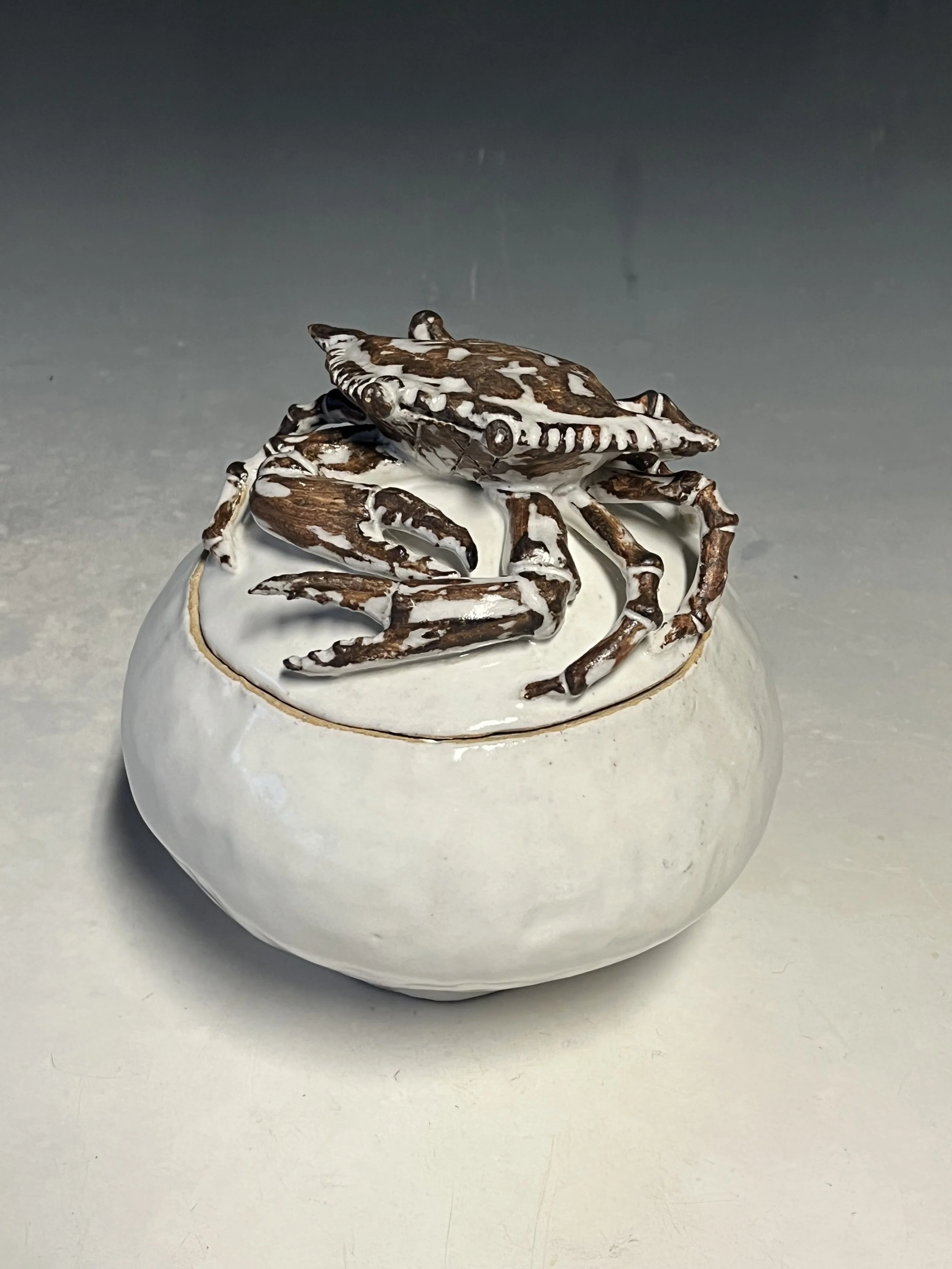 Lidded Crab Jar