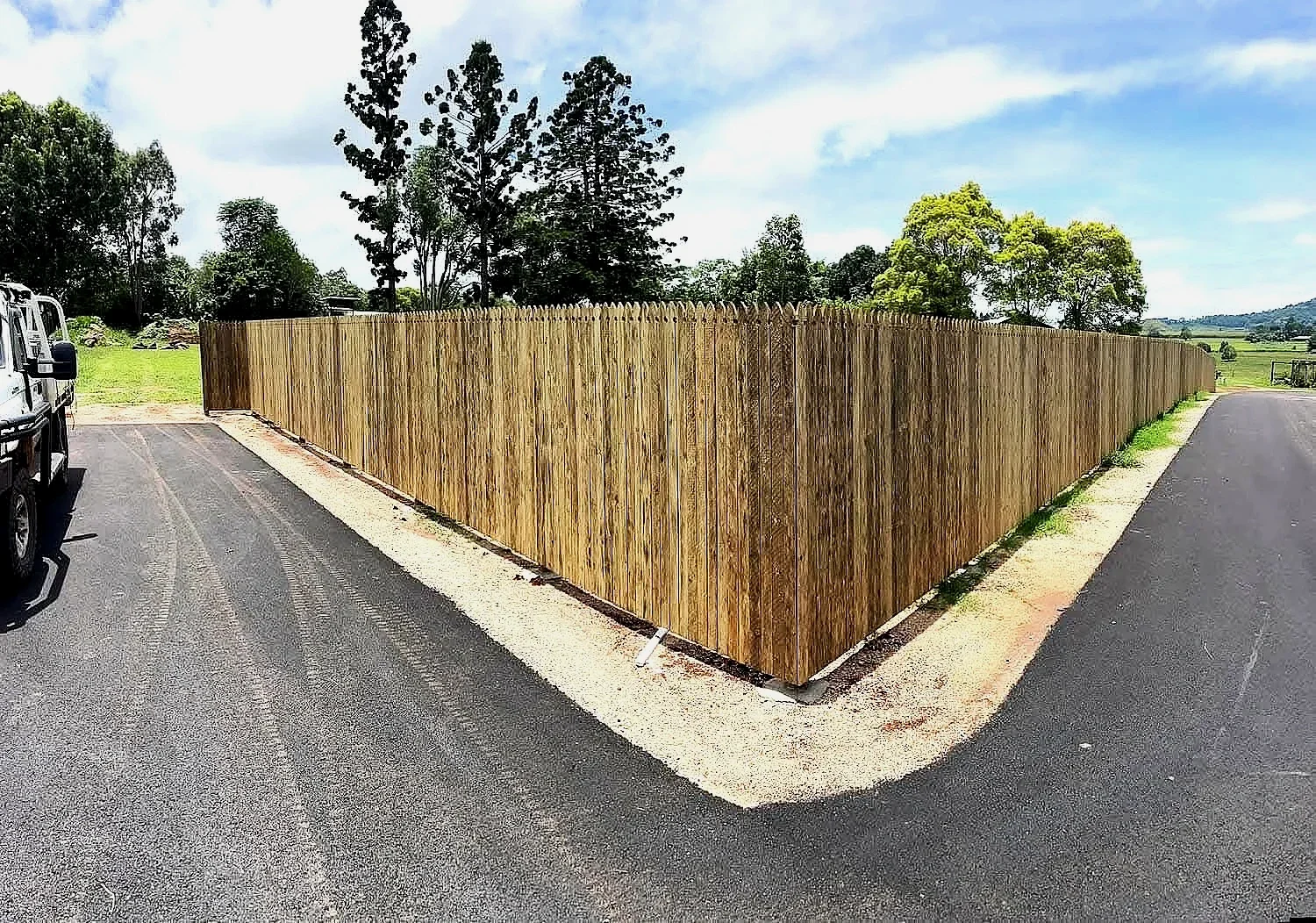 New timber paling privacy fence installed at a residential property in Far North Queensland