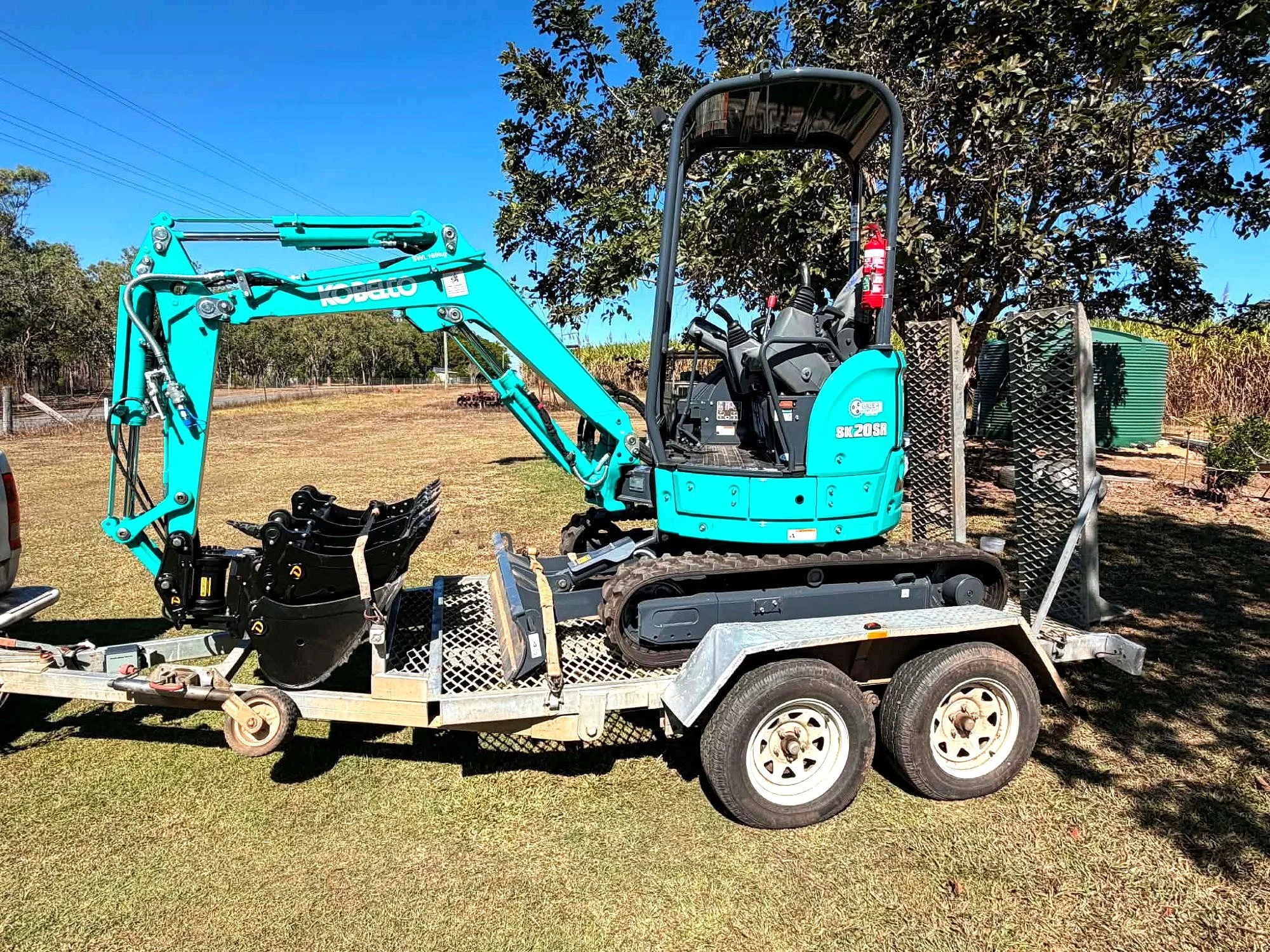 Excavator ready for wet hire by FNQ Concrete & Earthmoving