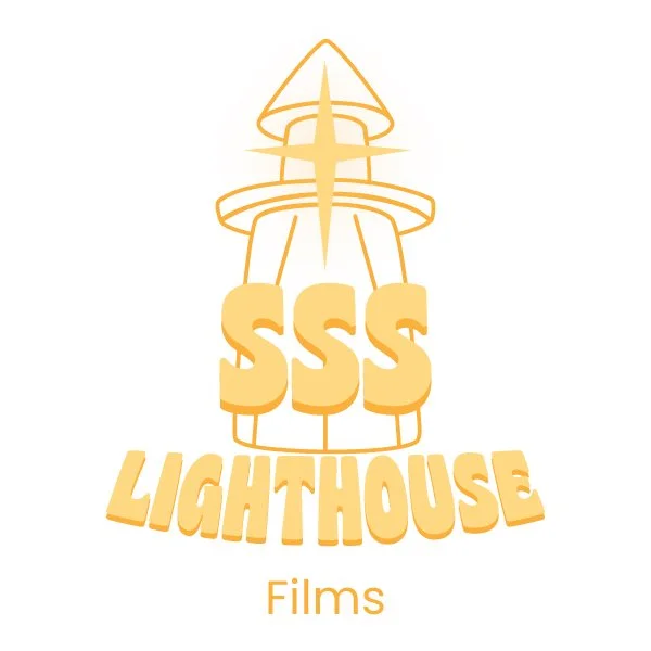 A logo with a stylized lighthouse emitting light, and the text "SSS LIGHTHOUSE Films" underneath.