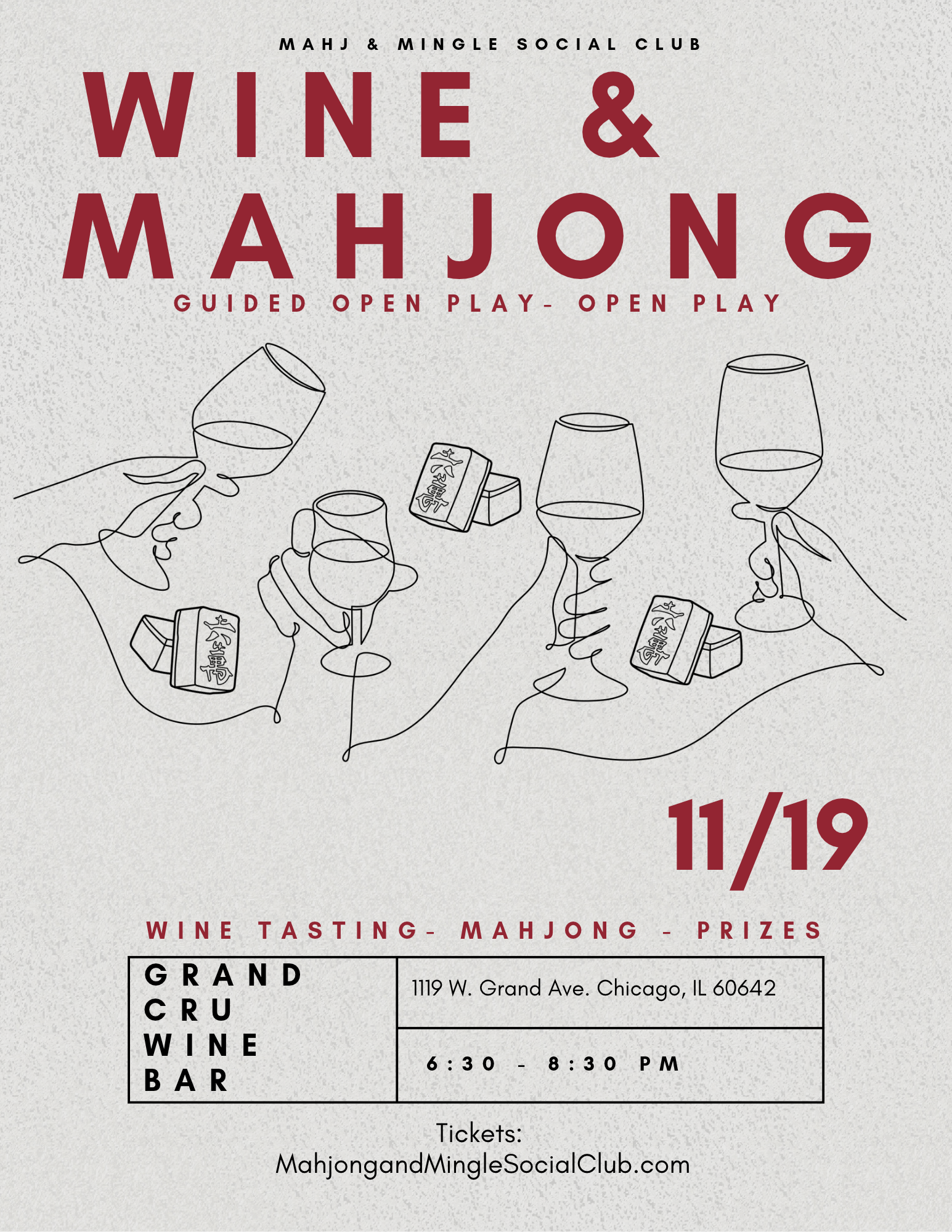 ⁠Open play and Bridge to Open play at Grand Cru Wine Bar- Nov 19th ...