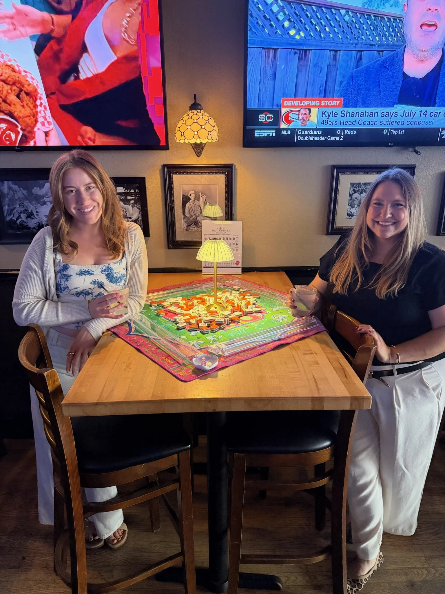 Woman playing American Mahjong at a Mahj & Mingle open play event in Chicago