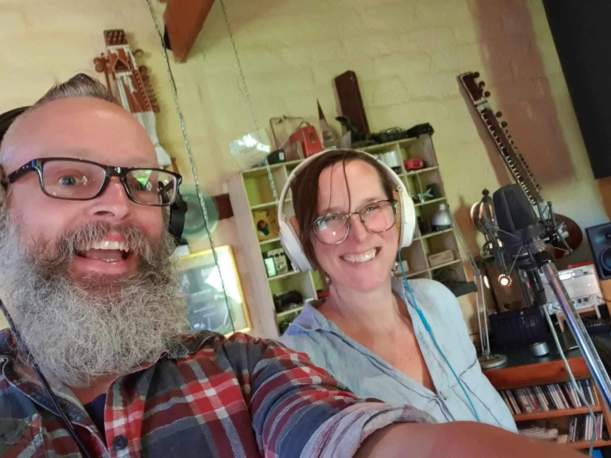 Recording Studio 2024 Sam Bell and Holly Sewell. One Part Gin dark folk music Ballarat, Creswick.