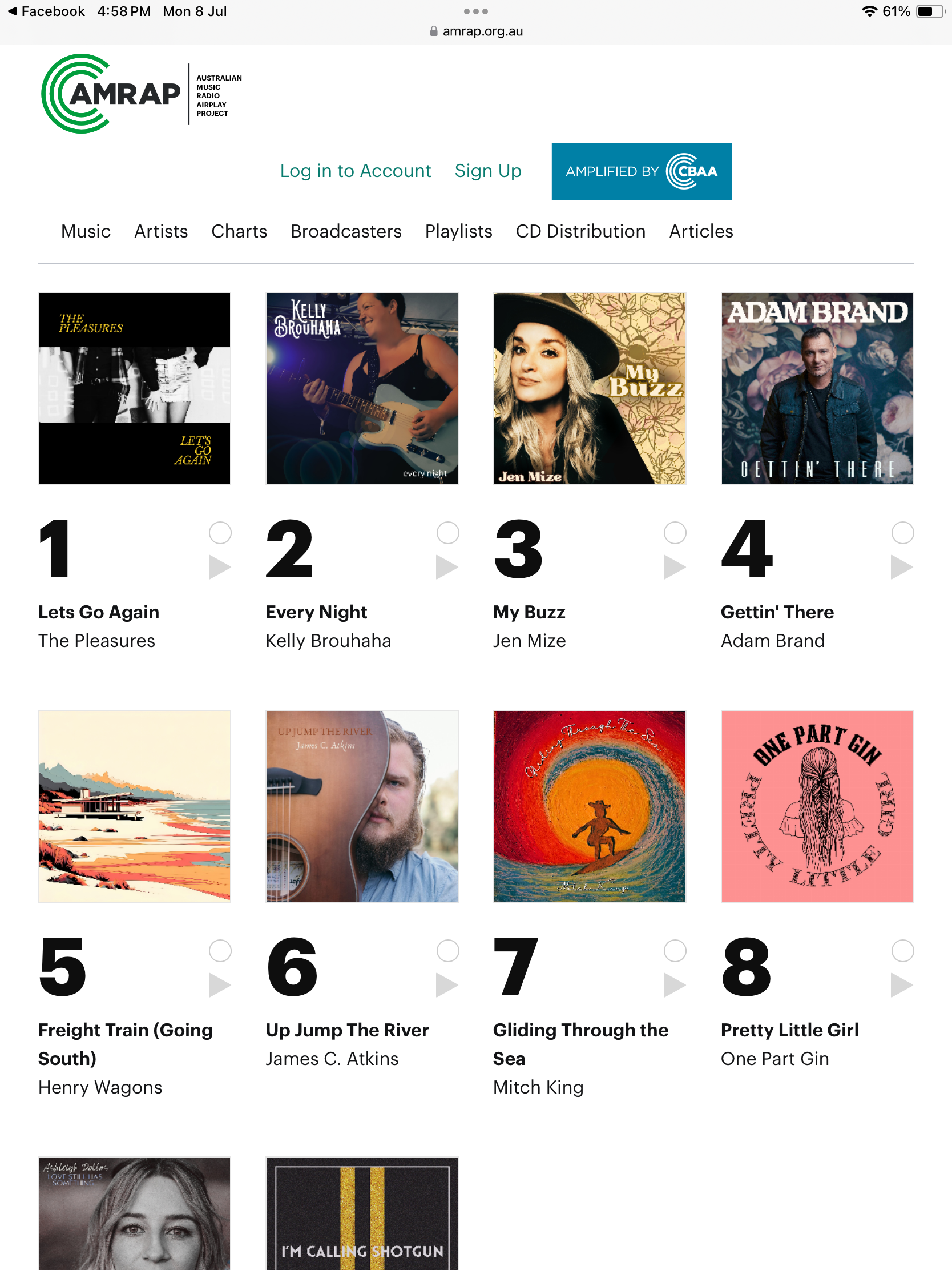 AMRAP Charts 2025 Sam Bell and Holly Sewell. One Part Gin dark folk music Ballarat, Creswick.