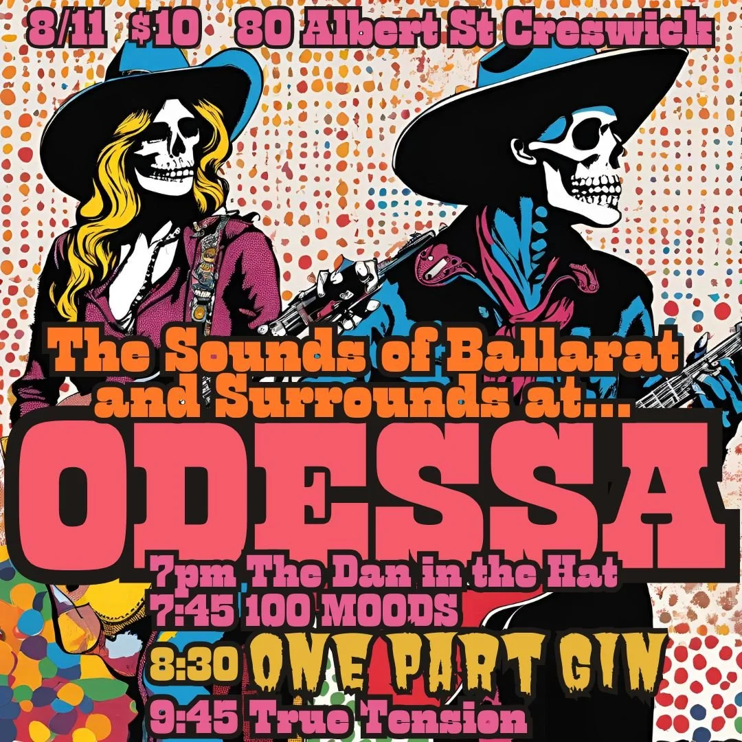 Odessa Creswick 2024 Sam Bell and Holly Sewell. One Part Gin dark folk music Ballarat, Creswick.