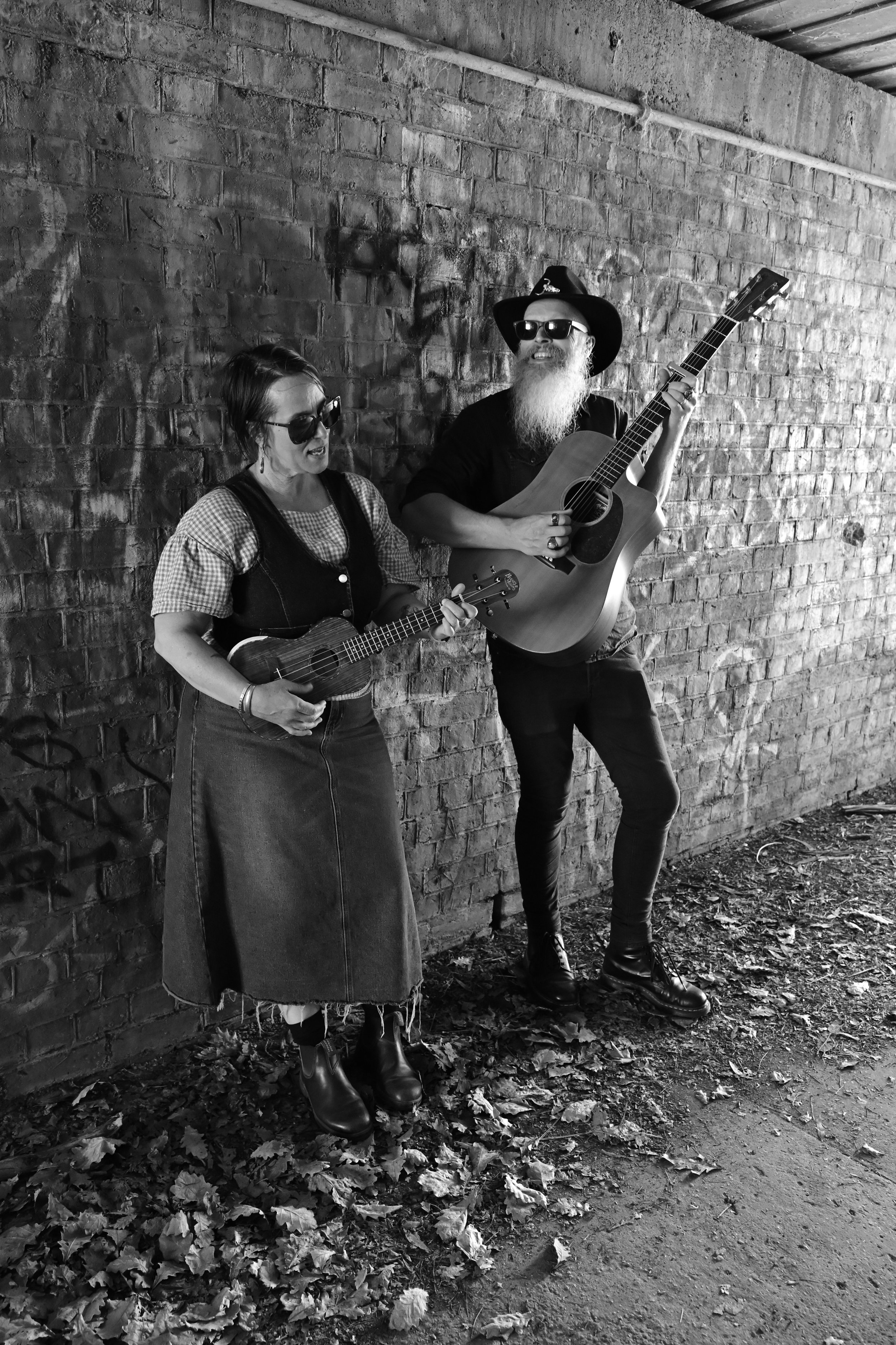 Photo by Tashi Hill Photography One Part Gin Sam Bell and Holly Sewell in a tunnel in Creswick