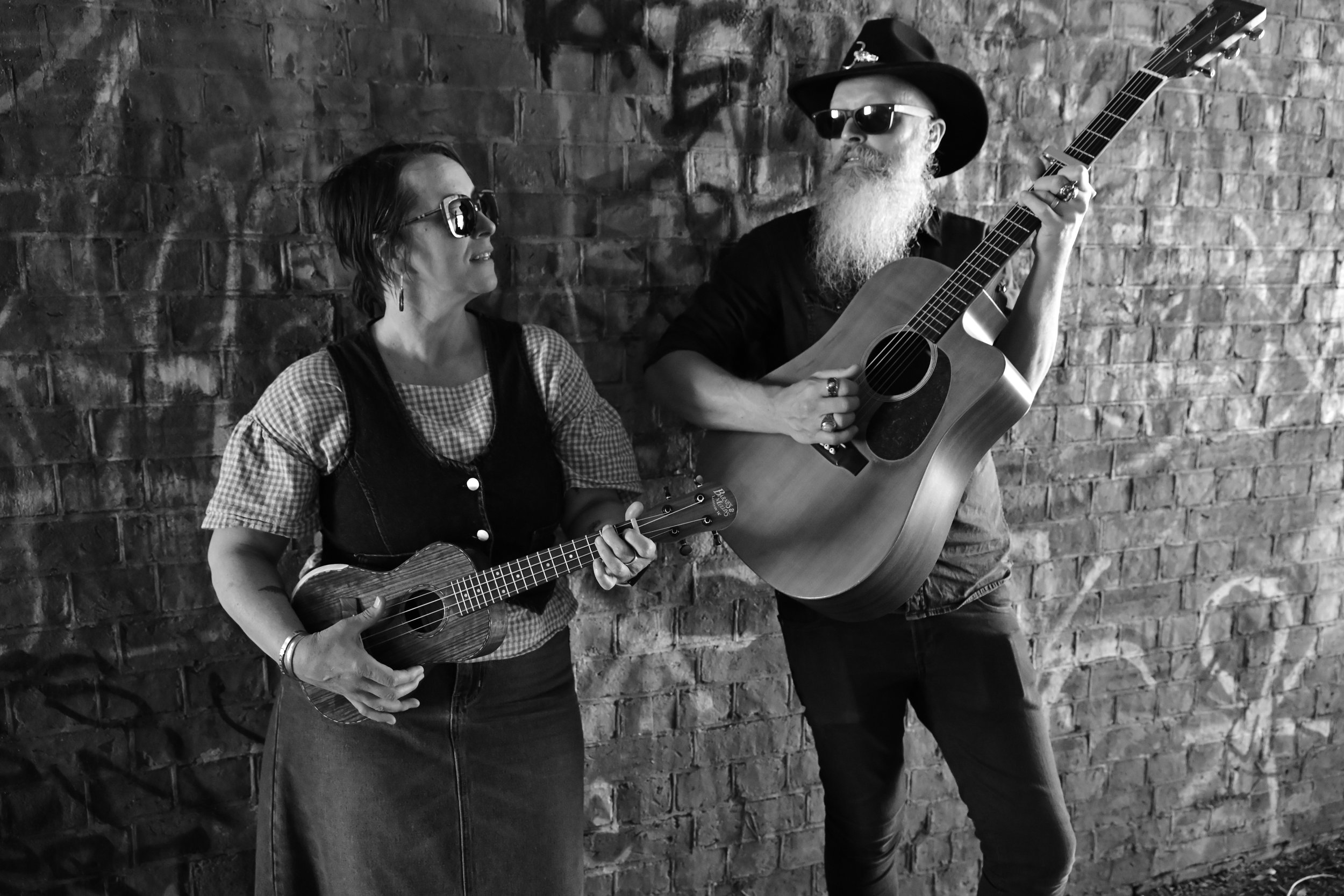 Photo by Tashi Hill Photography One Part Gin Sam Bell and Holly Sewell in a tunnel in Creswick