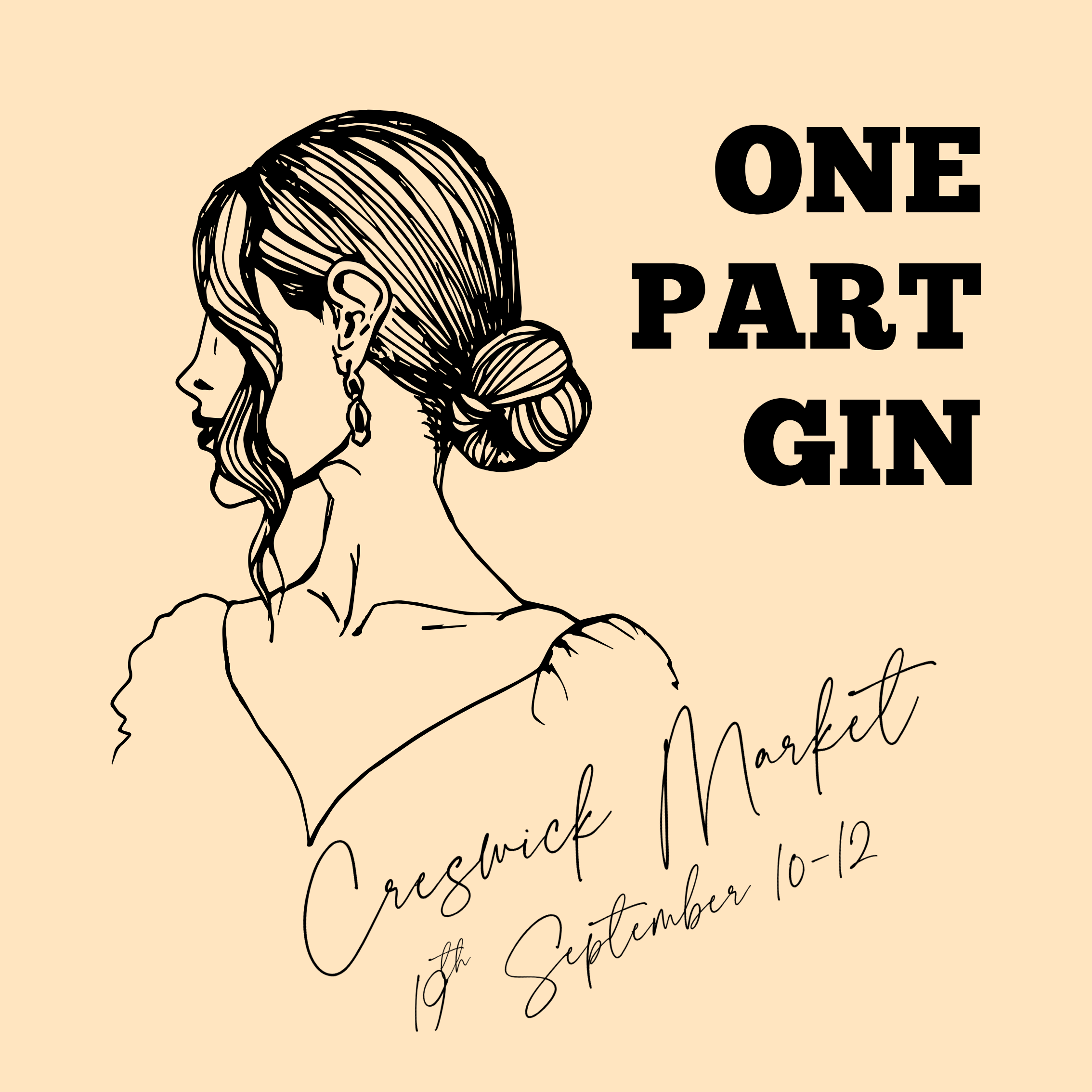 One Part Gin Sam Bell and Holly Sewell gig poster for Creswick Market performance