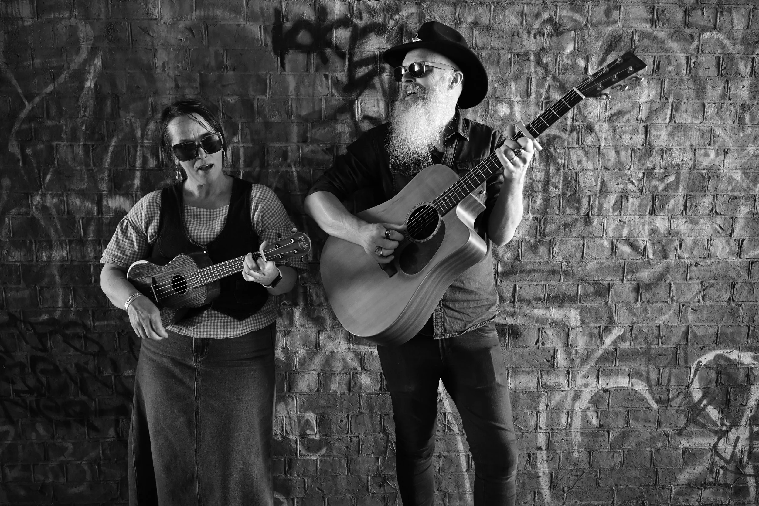 Photo by Tashi Hill Photography One Part Gin Sam Bell and Holly Sewell in a tunnel in Creswick