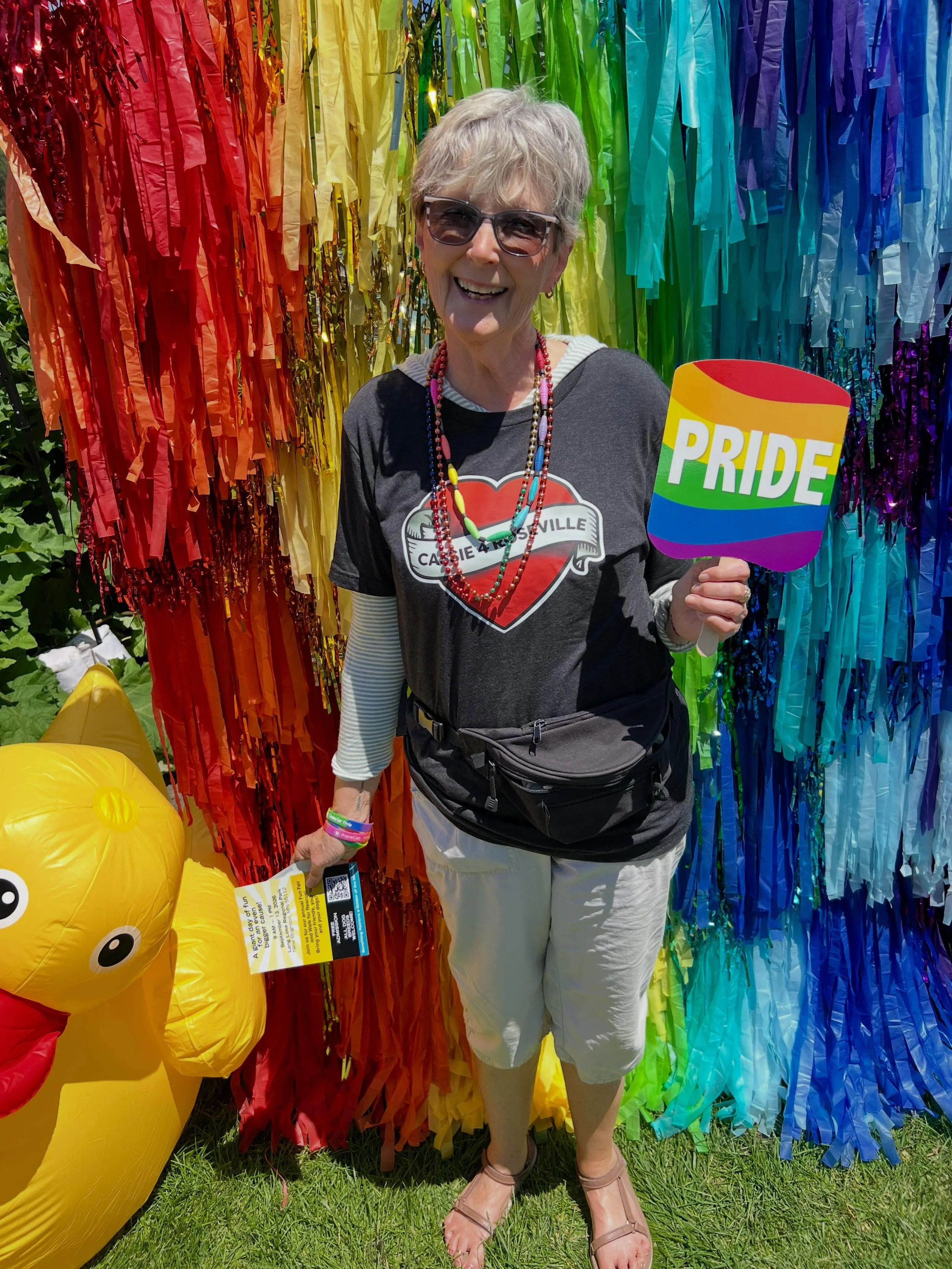 Team #cassie4roseville was representing at Pride for the campaign AND the community. We are so lucky to have an ally like Leslie in our lives. Happy #pride🌈. Our existence is an act of joy and radical love. #lgbtqiaplusleaders #representationmatters