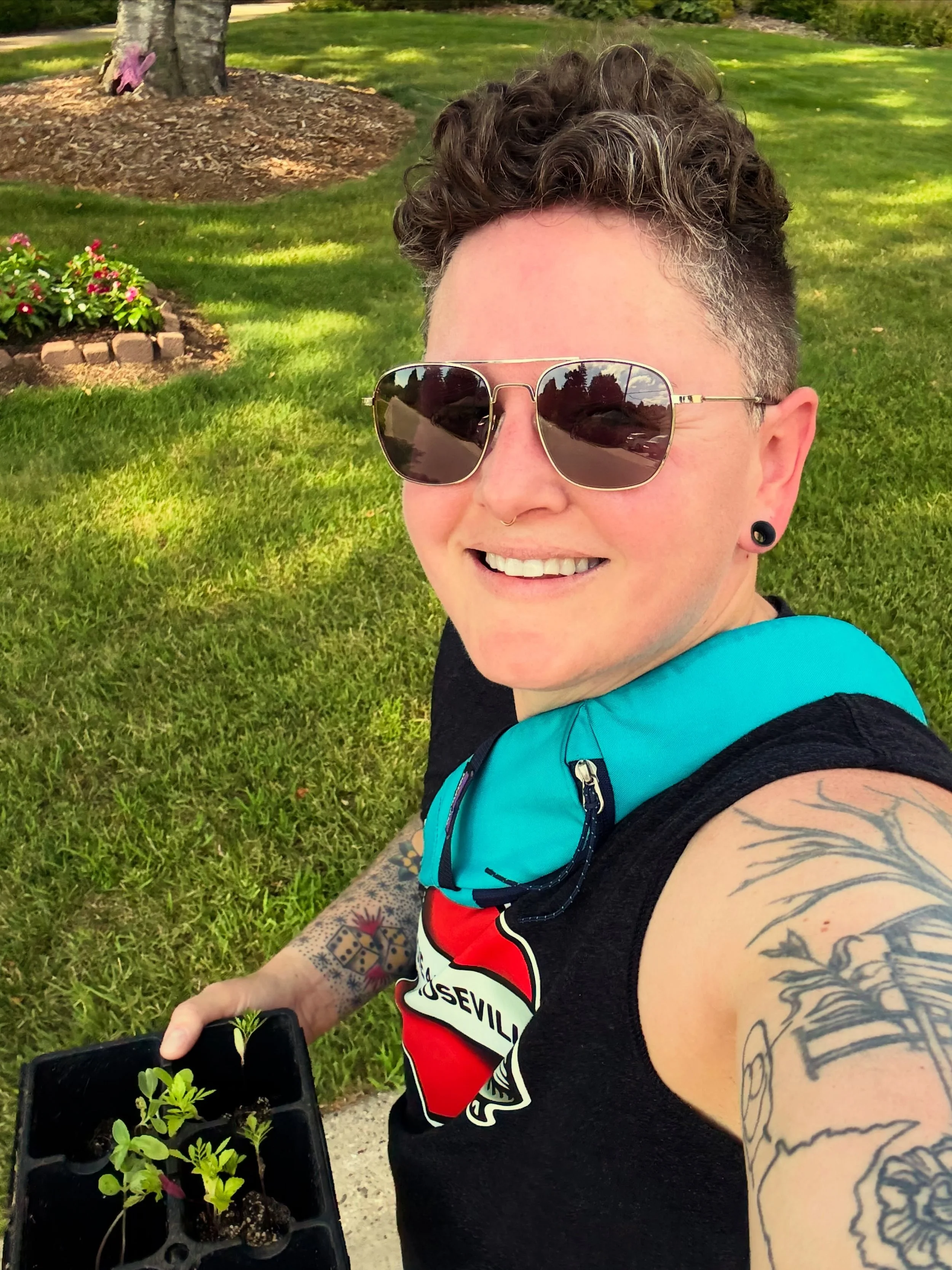 Door knocking in this heat is no joke. Being gifted some seedlings from a new friend felt like the perfect sign to head back to HQ. Now to @bricksandminifigsroseville with the kids! #cassie4roseville #citycouncilcandidate #nicelittlesaturday #dontsle