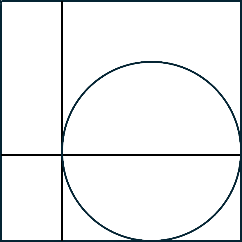 circle image with 4 crossed lines connecting in the center