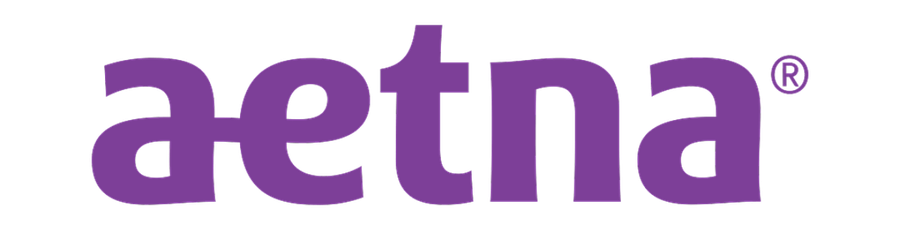Aetna logo in purple text