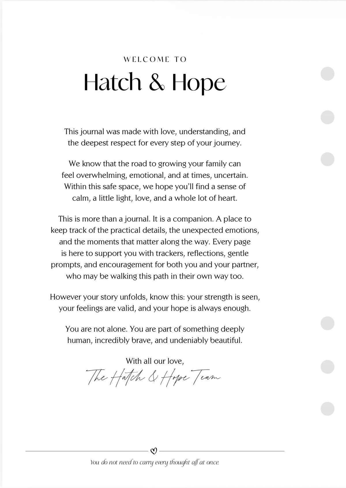 Welcome Page Insert