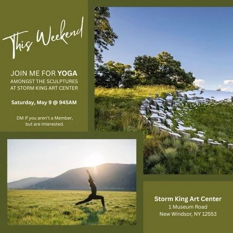 The season of nurturing yourself in nature, with outdoor yoga is upon us! I&rsquo;ll be teaching this summer @stormkingartcenter  This is my first weekend and there will others. 

Join me and many incredible teachers on Saturdays at 9:45AM. We practi