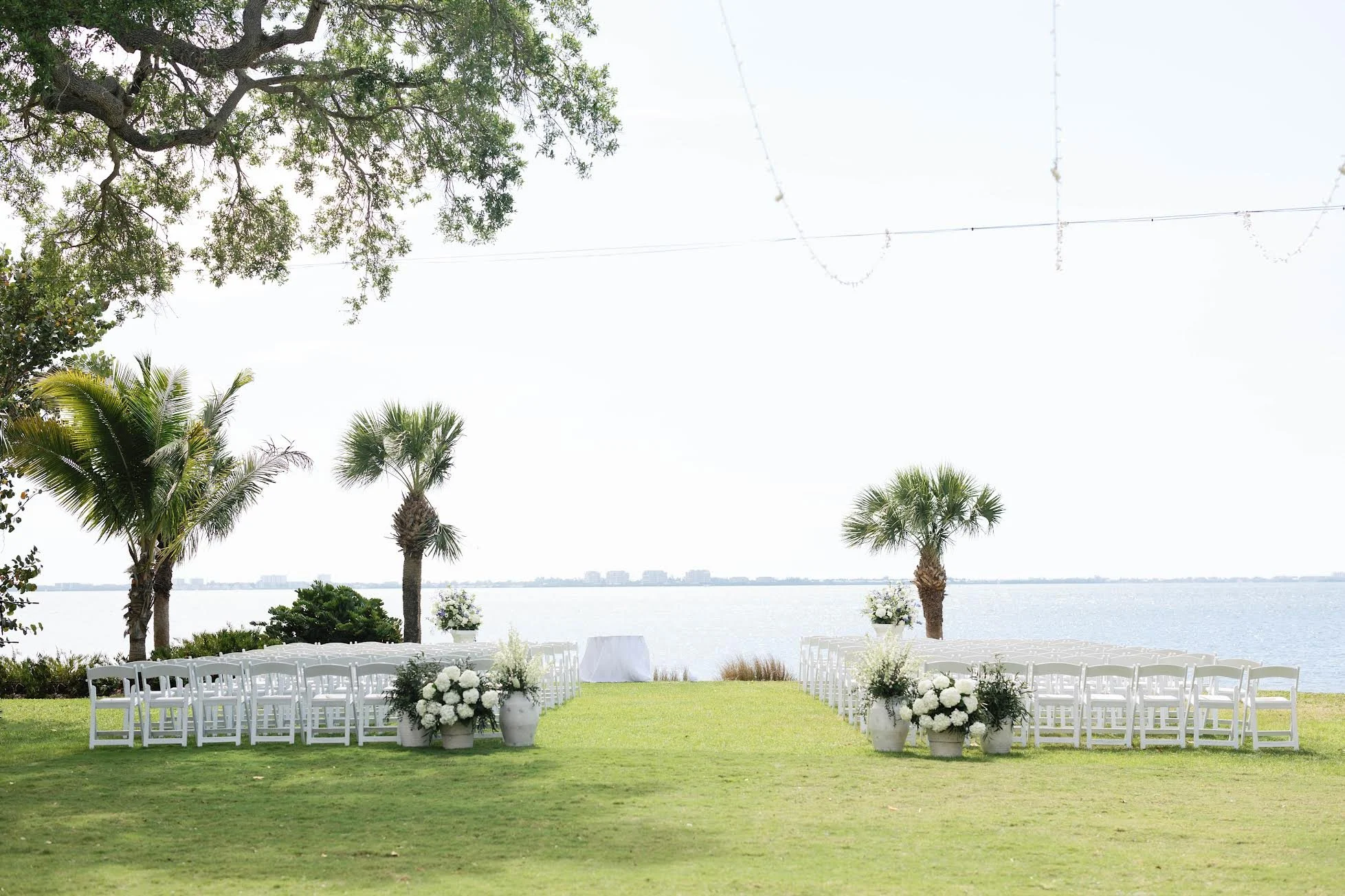 Waterfront wedding florals