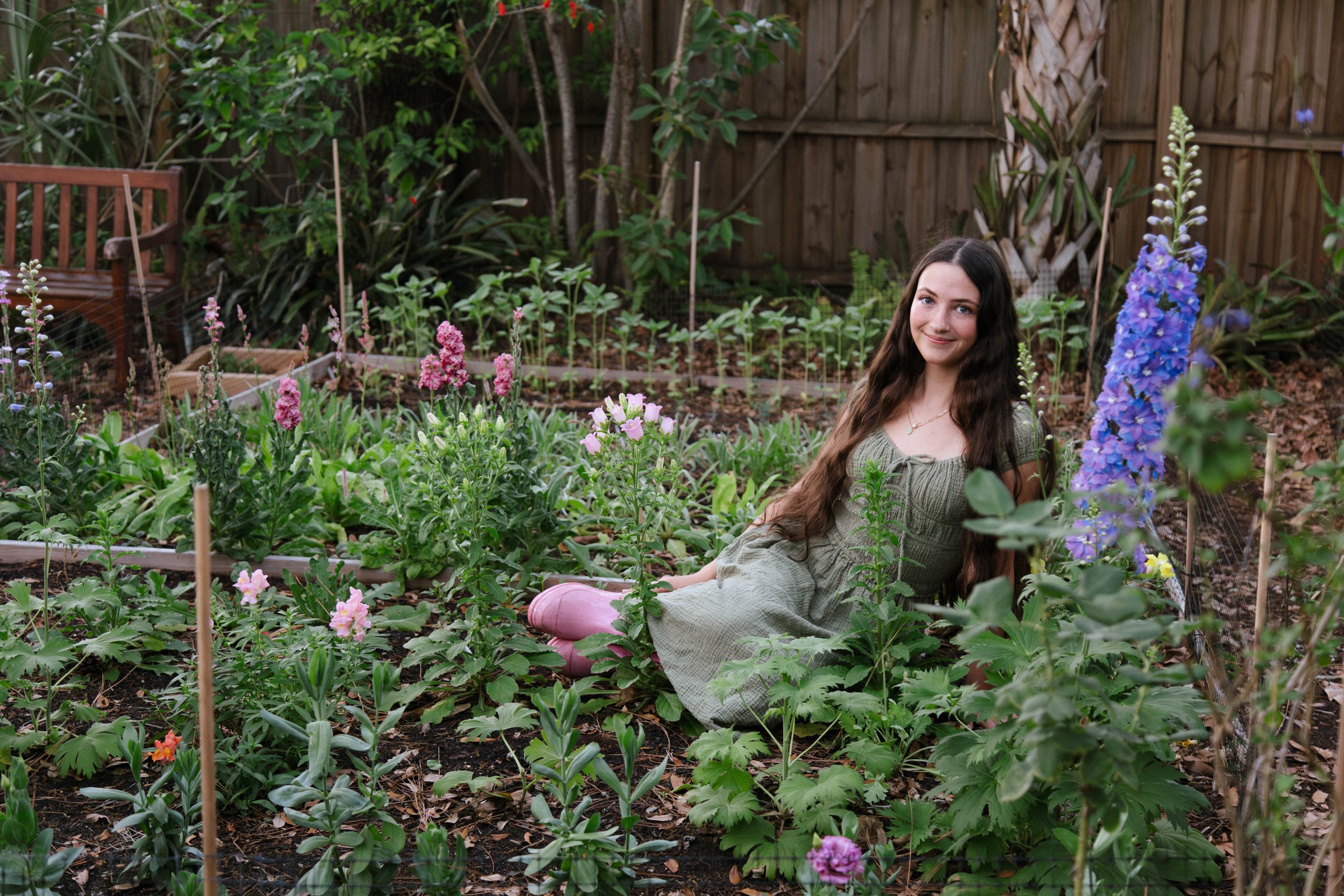 Sitting in the garden