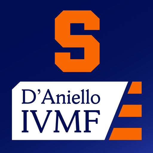 Icon of a large orange letter 'S' above a white ticket-shaped graphic with the text "D'Aniello IVMF" and orange stripes on a navy blue background.
