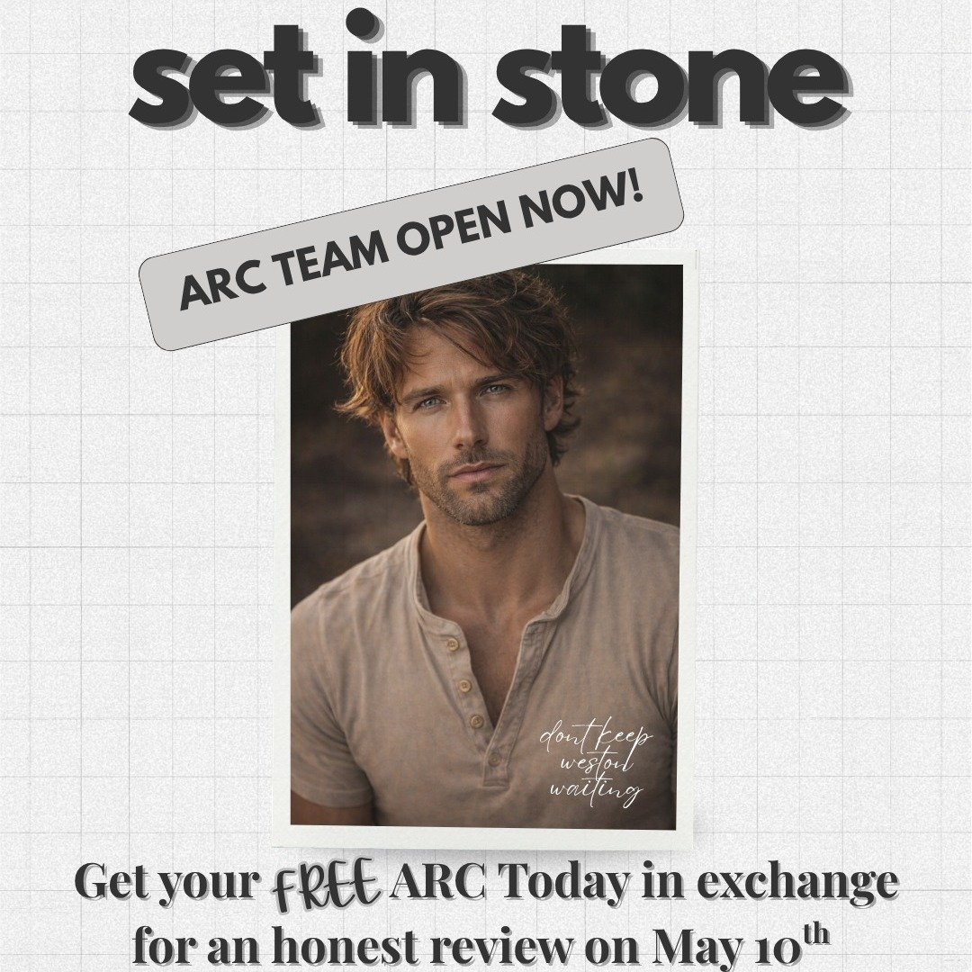 Okay but&hellip; what if your next book boyfriend is waiting for you right now? 😌

My Set in Stone ARC team is OPEN 💌
And I&rsquo;m inviting a small group of readers to get early access before release day.

You&rsquo;ll get:
✨ A free advance copy
✨