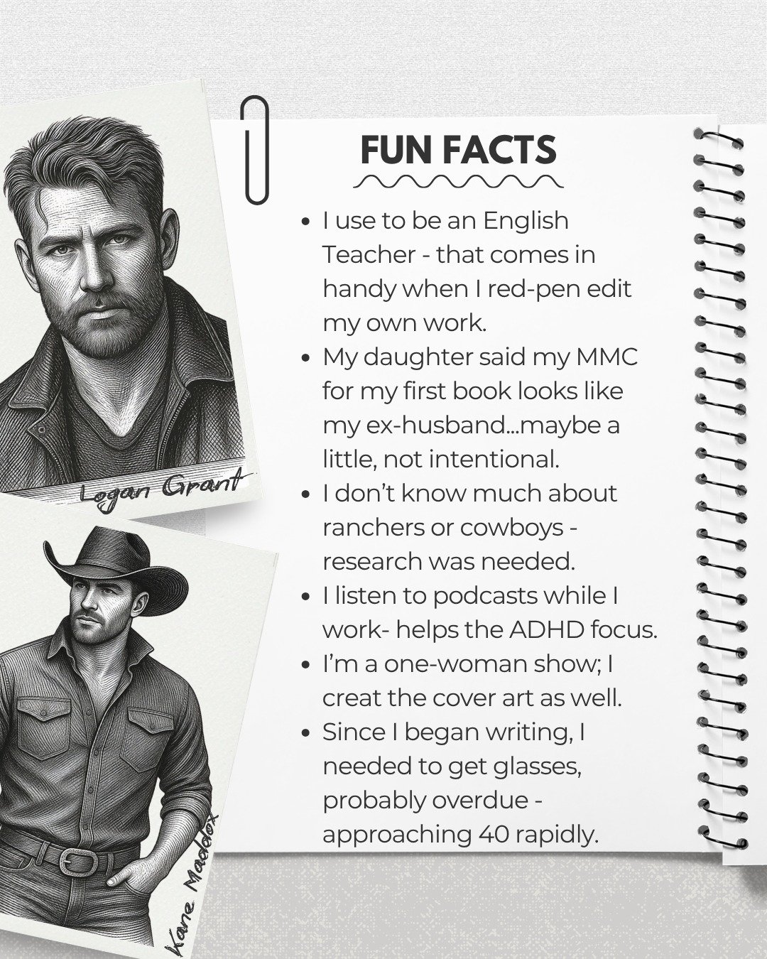 the woman behind the guarded and grumpy men ☕📚
a few things you might not know about me:
🤠 recovering english teacher (the red pen never really retires)
🤠 my kid thinks book 1's hero looks like my ex. unintentional. mostly.
🤠 I knew nothing about