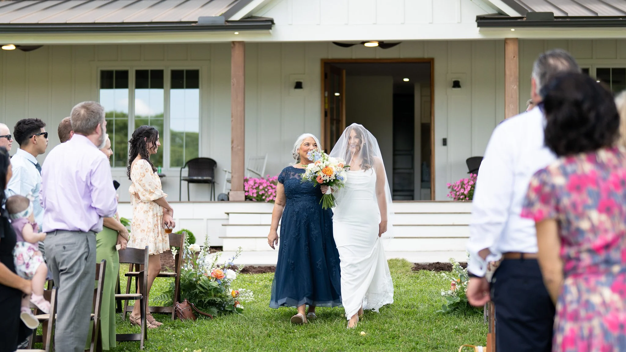 Bride walking the aisle at an Nashville wedding