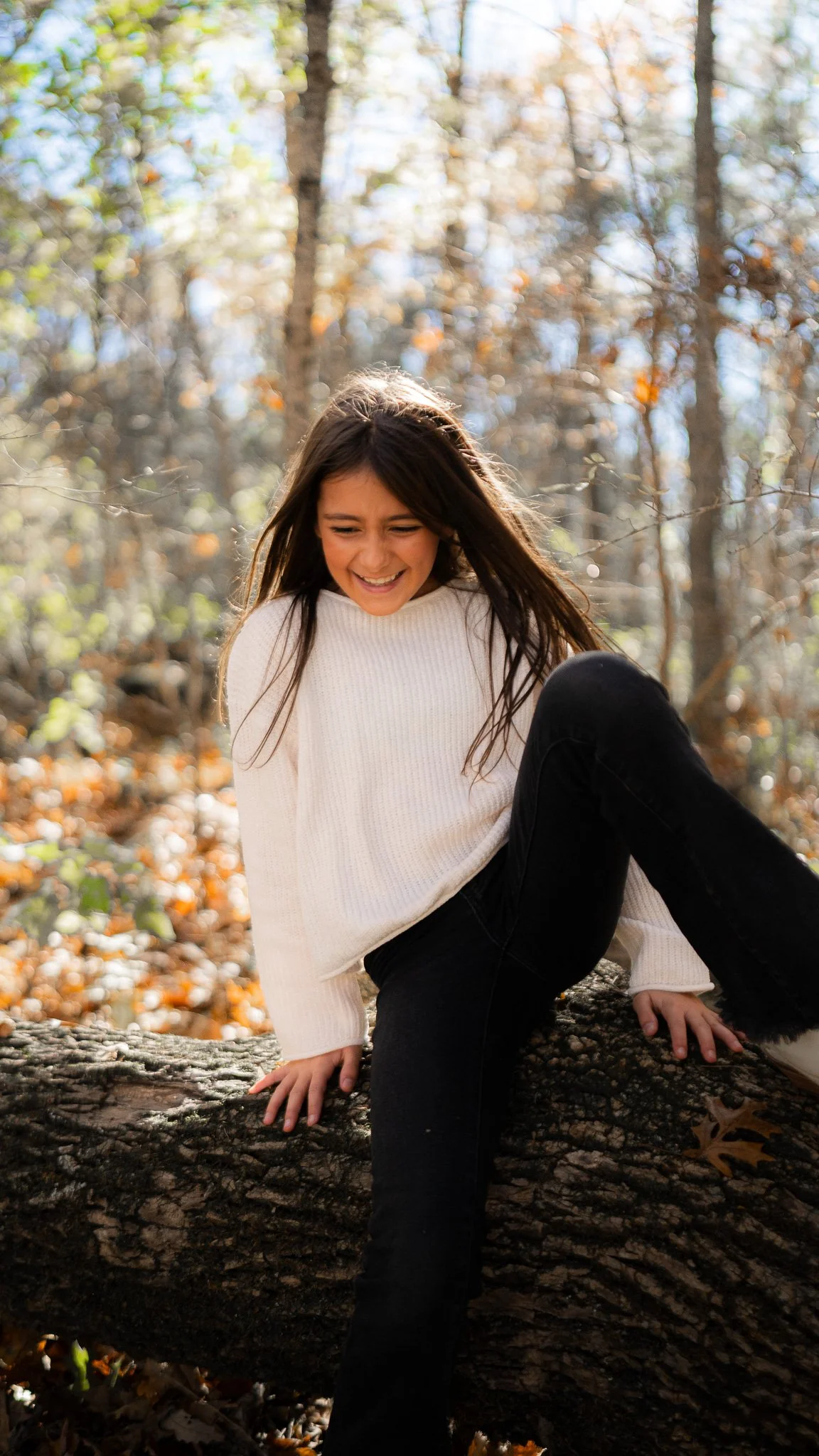 Fall portrait session in a wooded East Nashville park