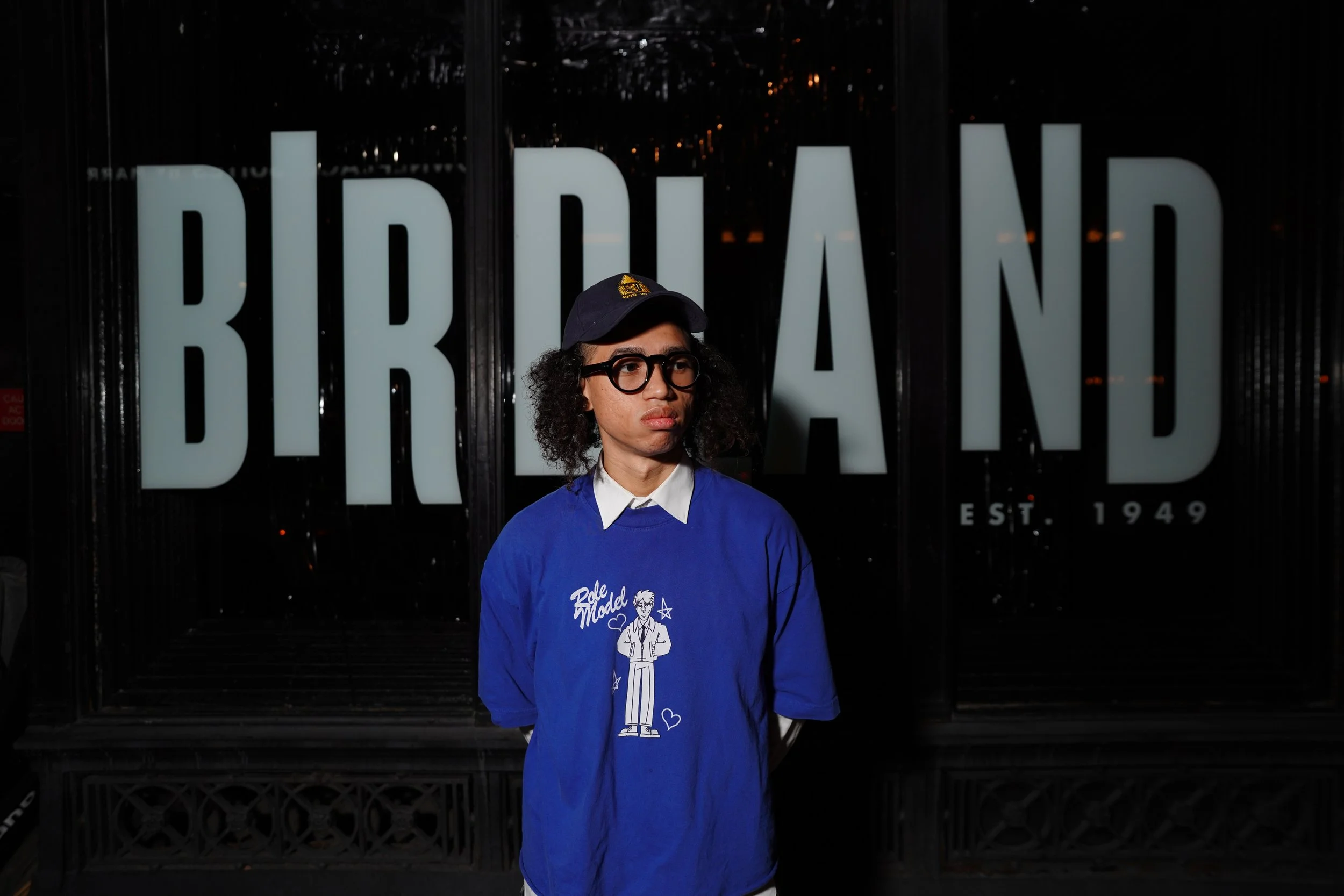 Khulekani Standing infront of the auspicious Birdland Jazz Club in NYC.