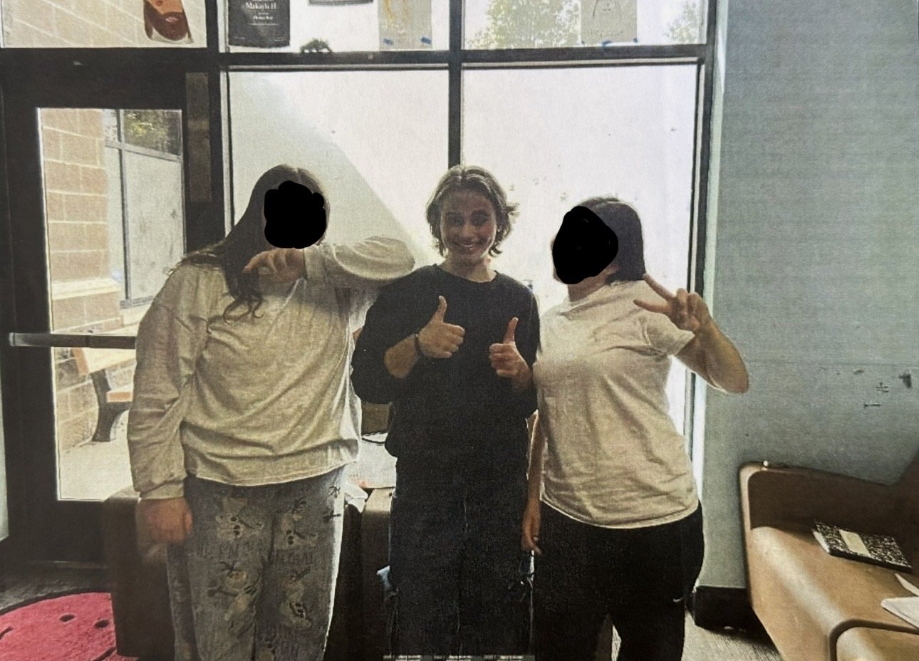 Julia Castellano with 2 other friends who did each other makeup.