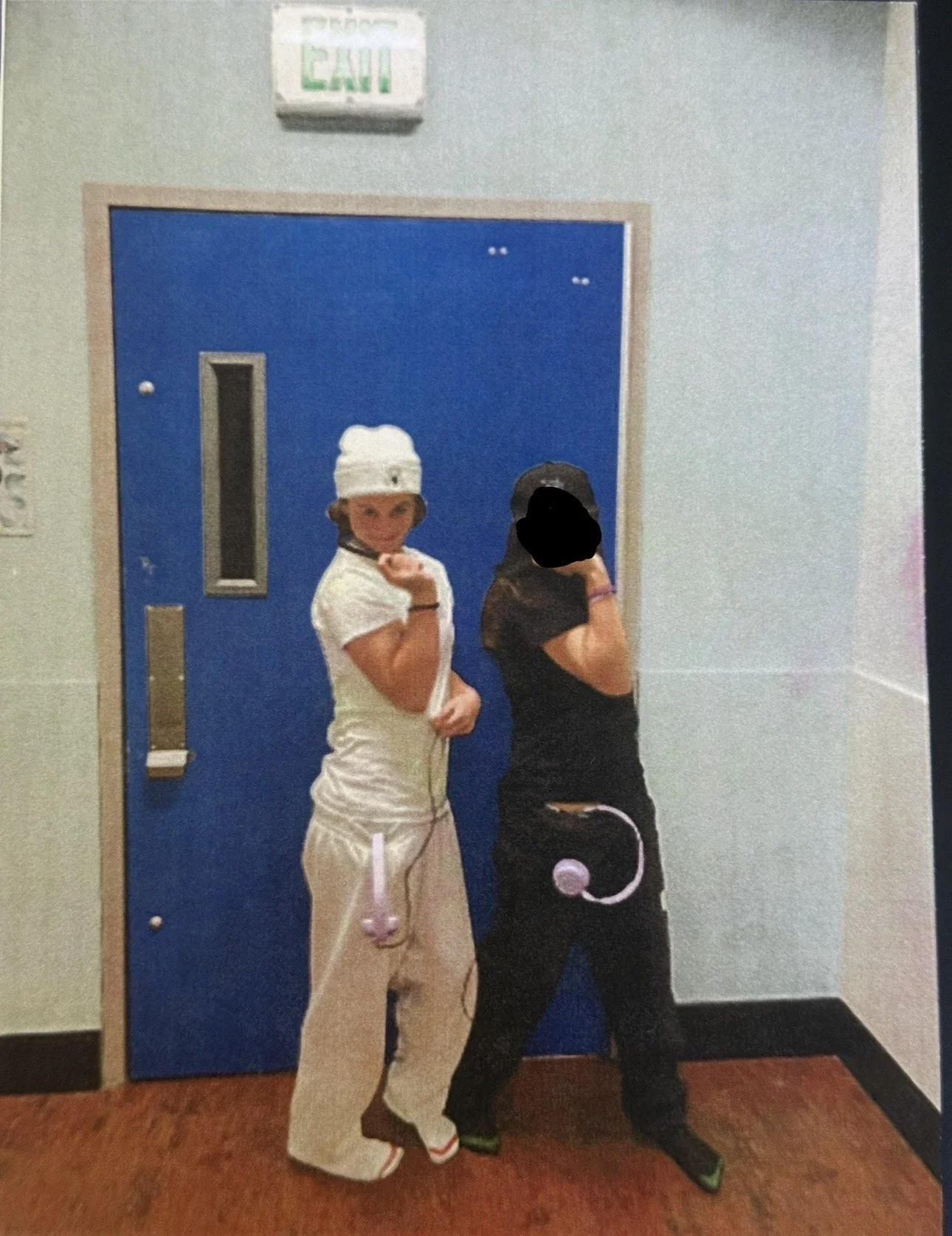 Julia Castellano posing with a friend on her unit