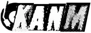 The word 'KANM' in bold, distressed font with a circular design element on the left.