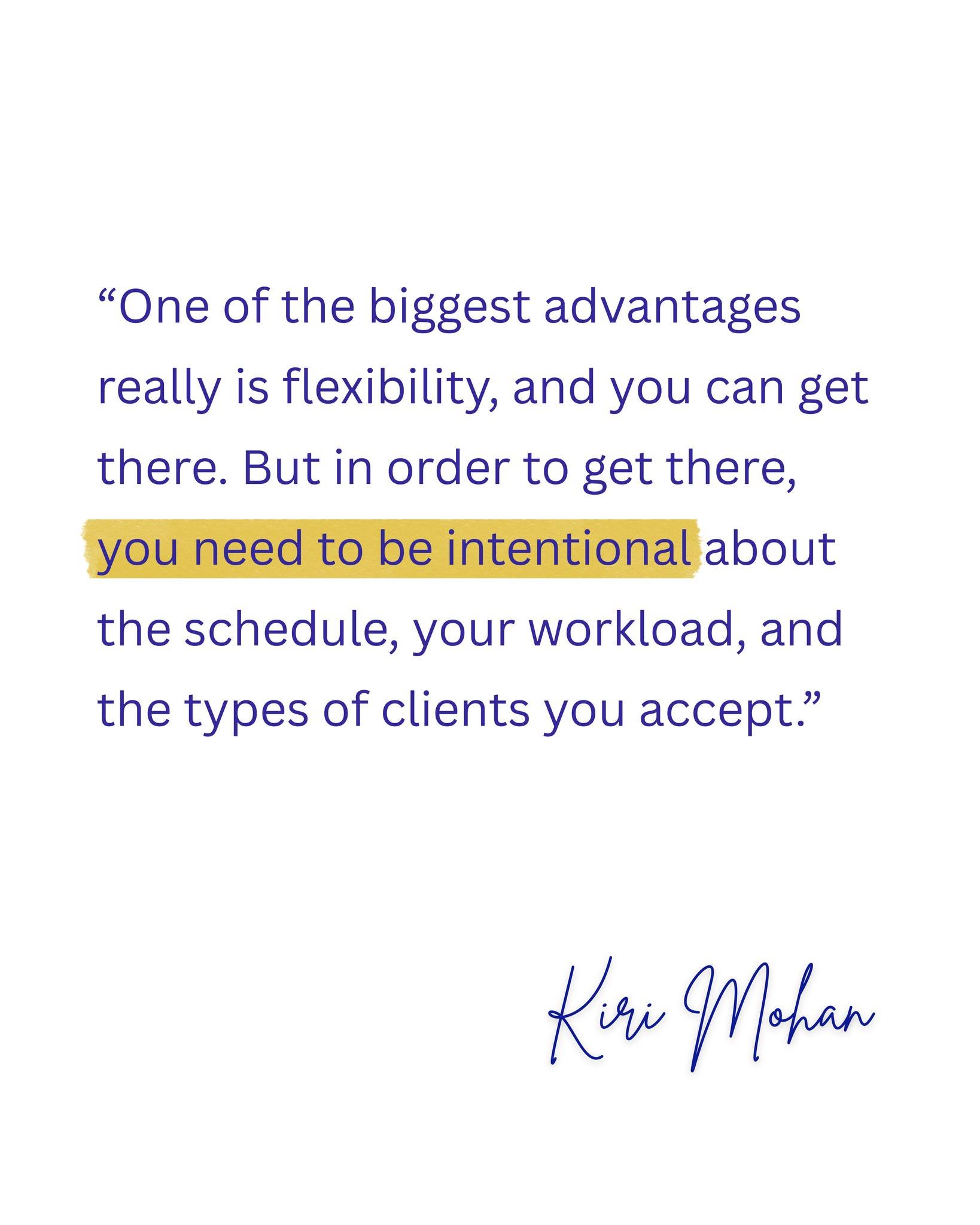Flexibility doesn't just happen because you work for yourself. It has to be built intentionally, and most freelancers skip that step entirely.

This week, I'm sharing the simple framework that helps you design your business around your life instead o