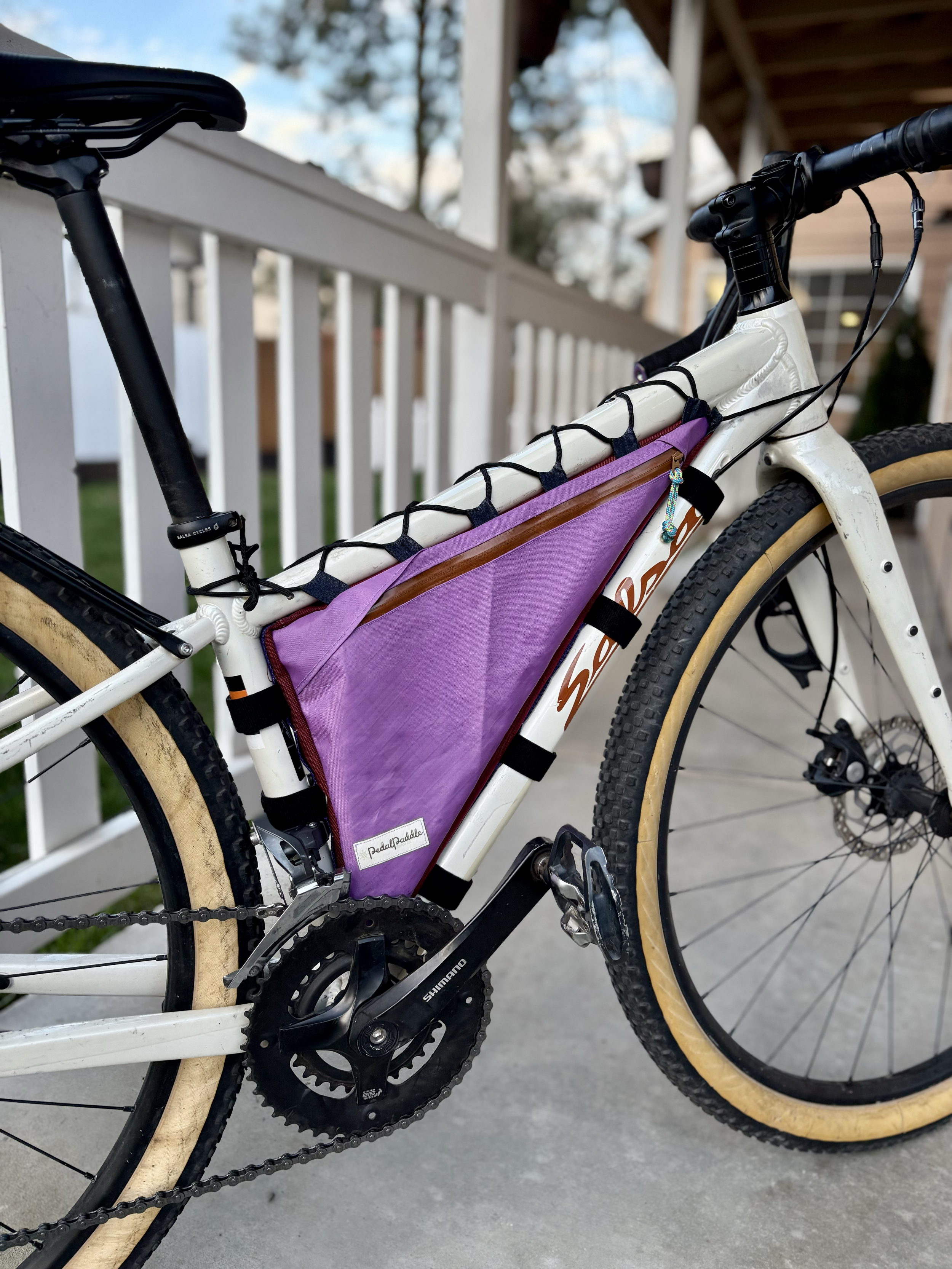 Custom Frame Bag for Salsa Journeyer made with 100% recycled ECOPAK
