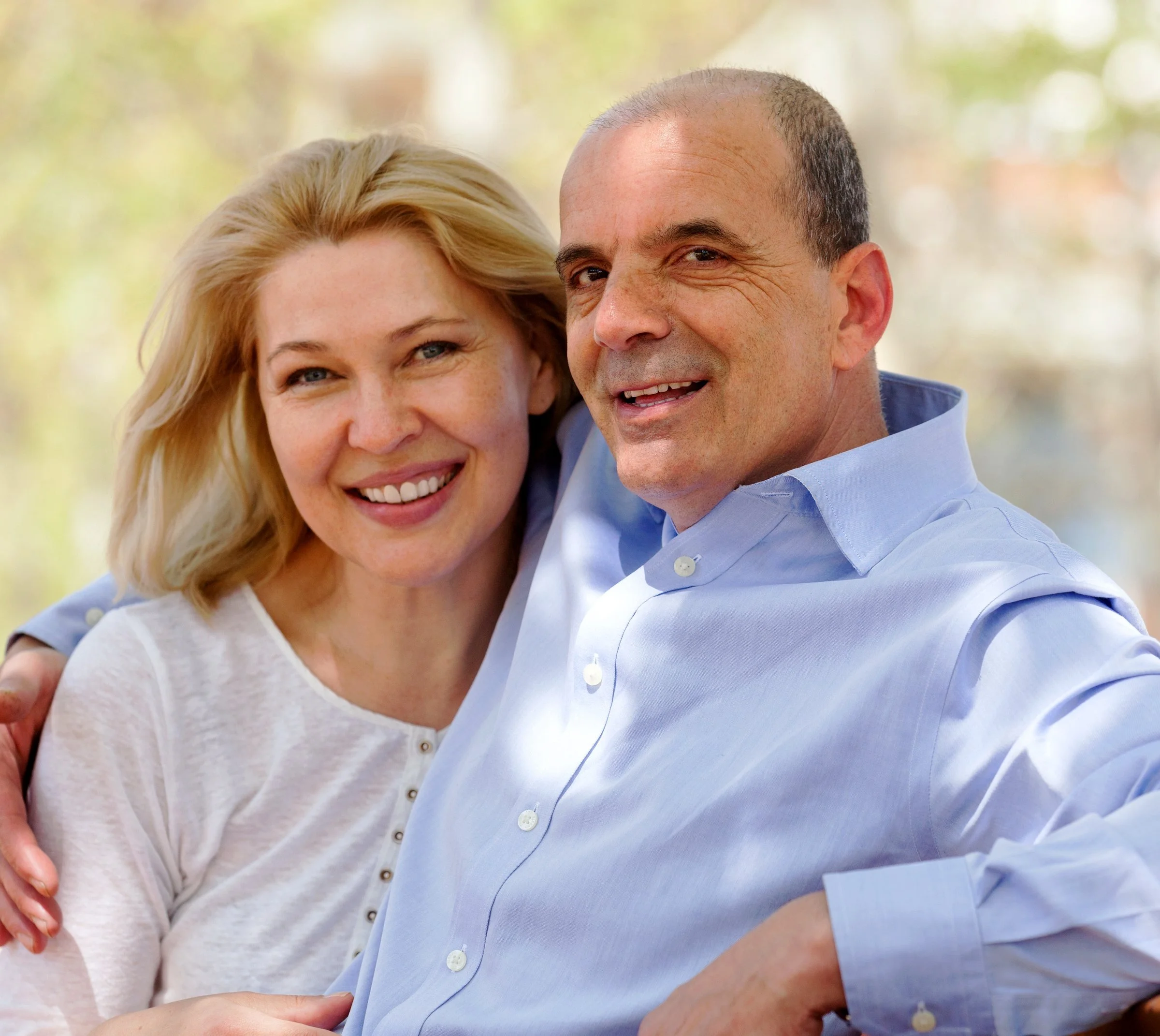 Smiling couple enjoying time together outdoors