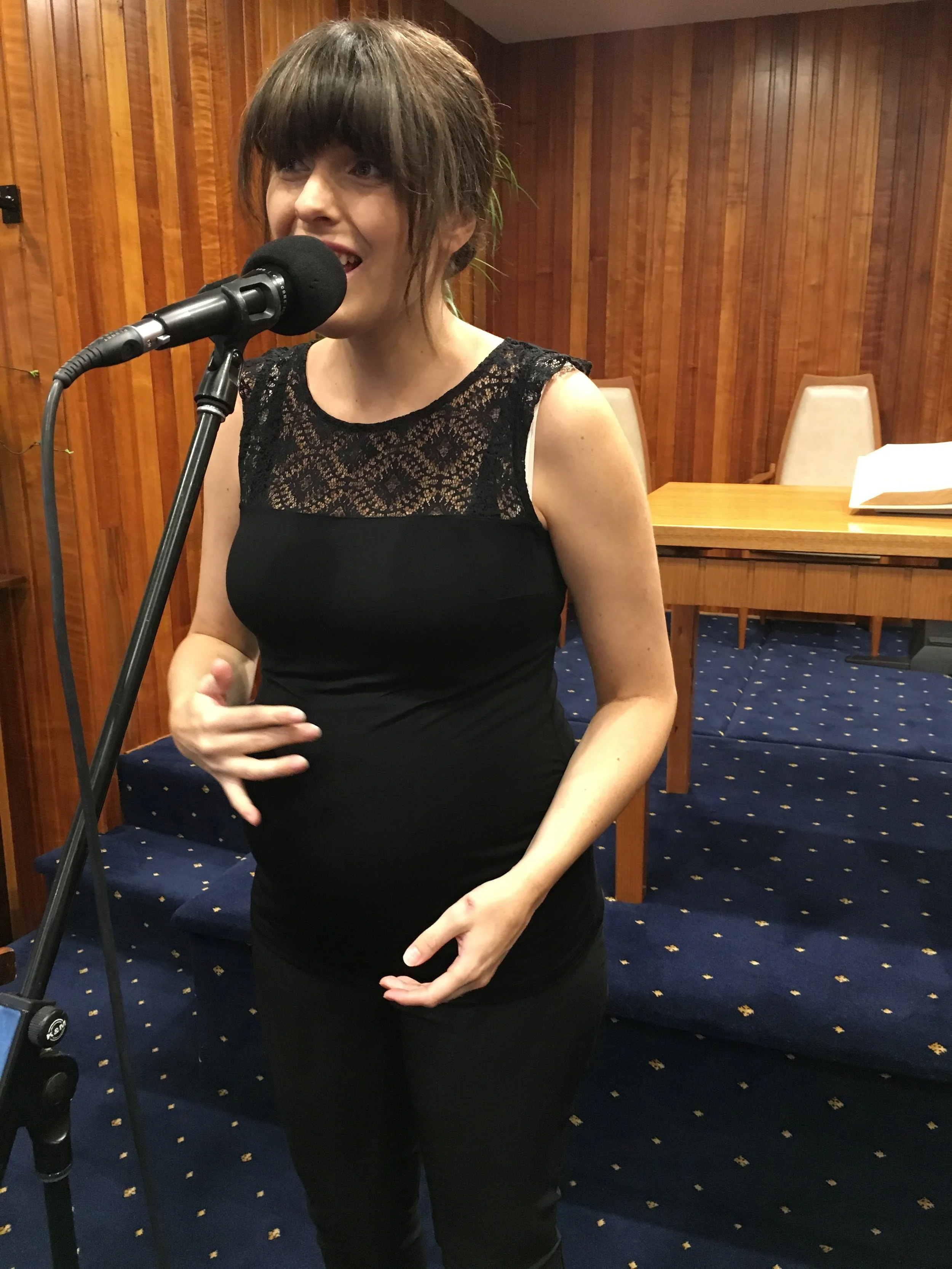 Monique singing at Glen Huntly SDA Church, Victoria, Australia
