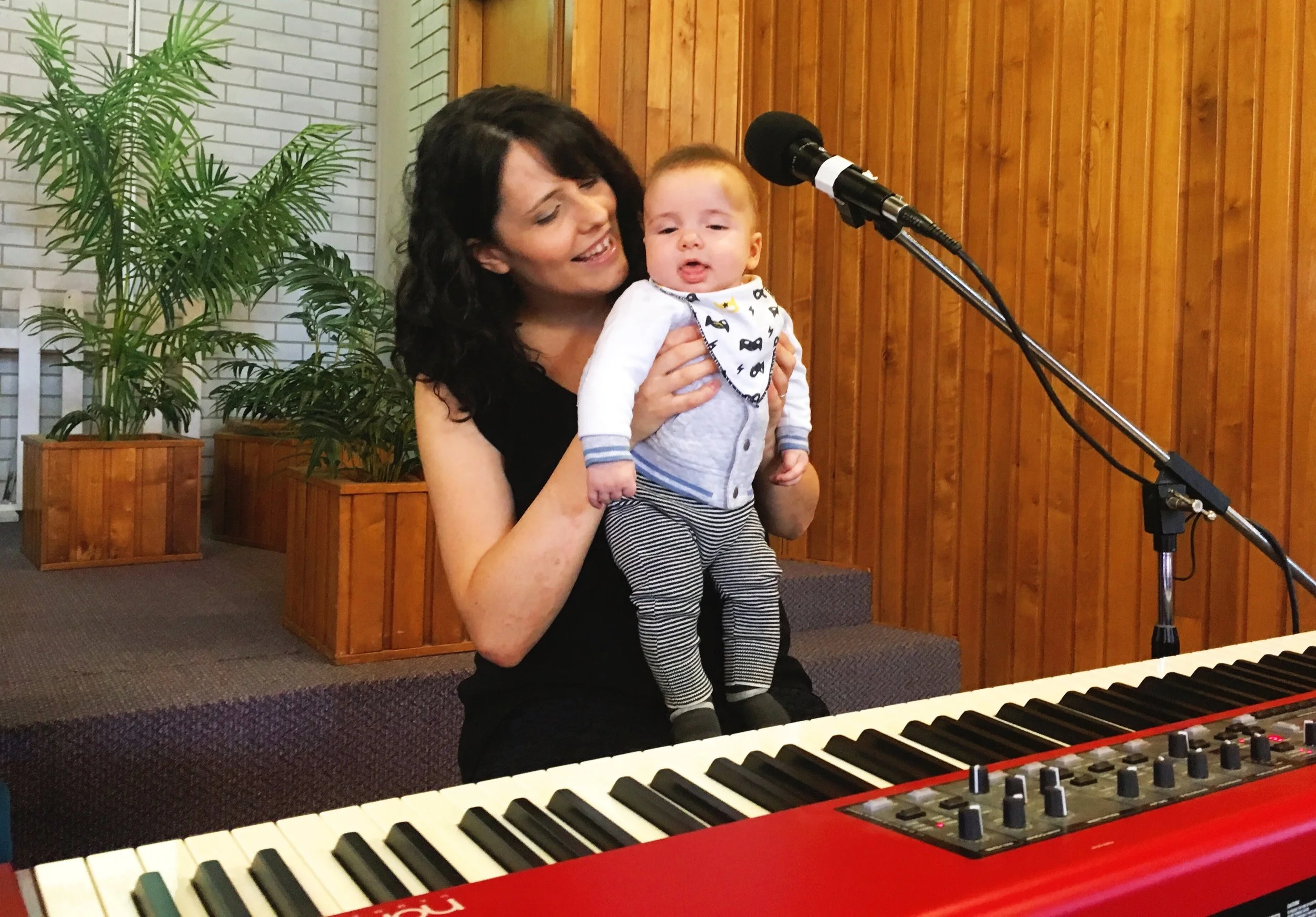 Ezra checking out the piano!